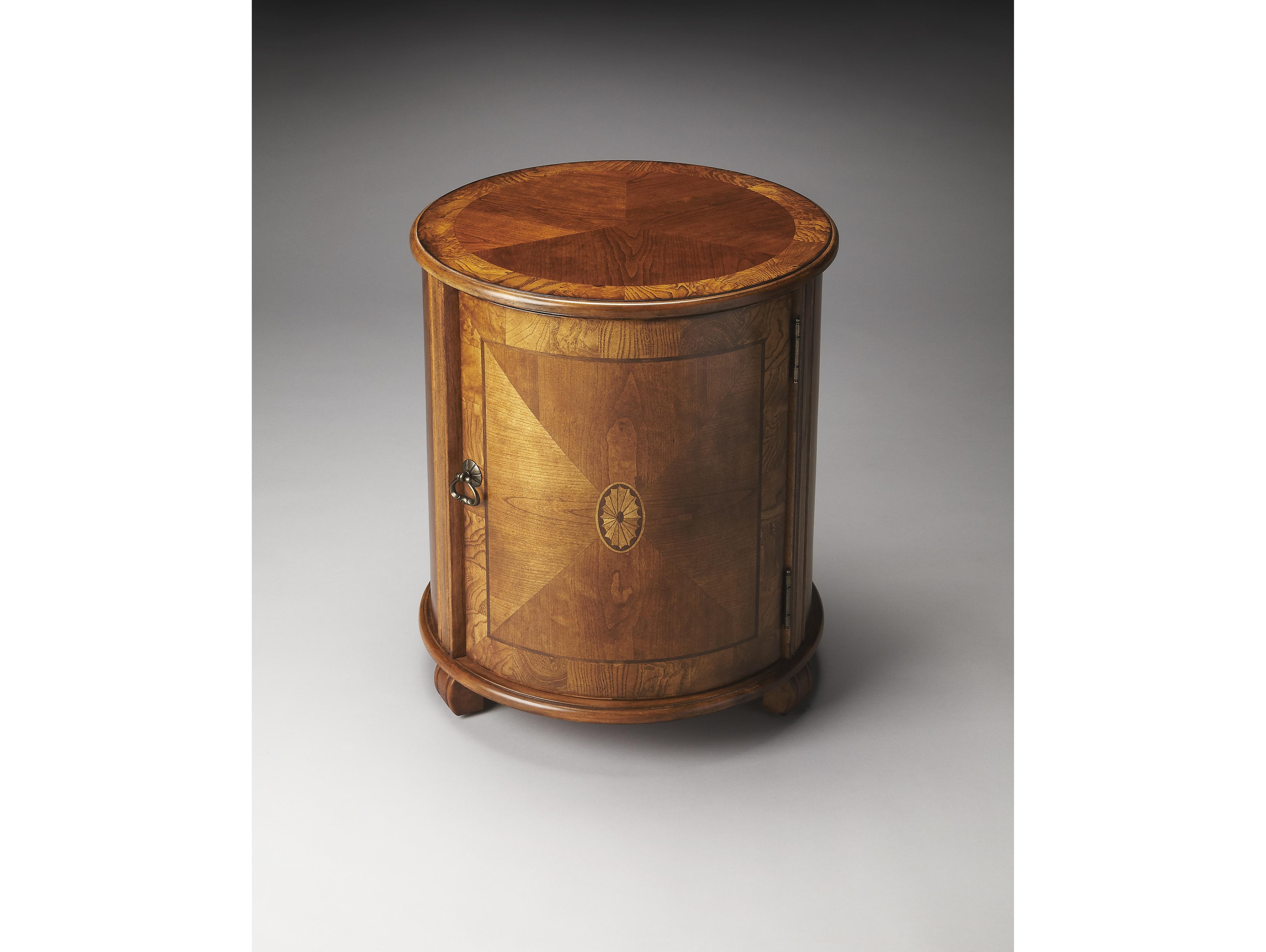 Butler Lawrie Round Wood Olive Ash End Table