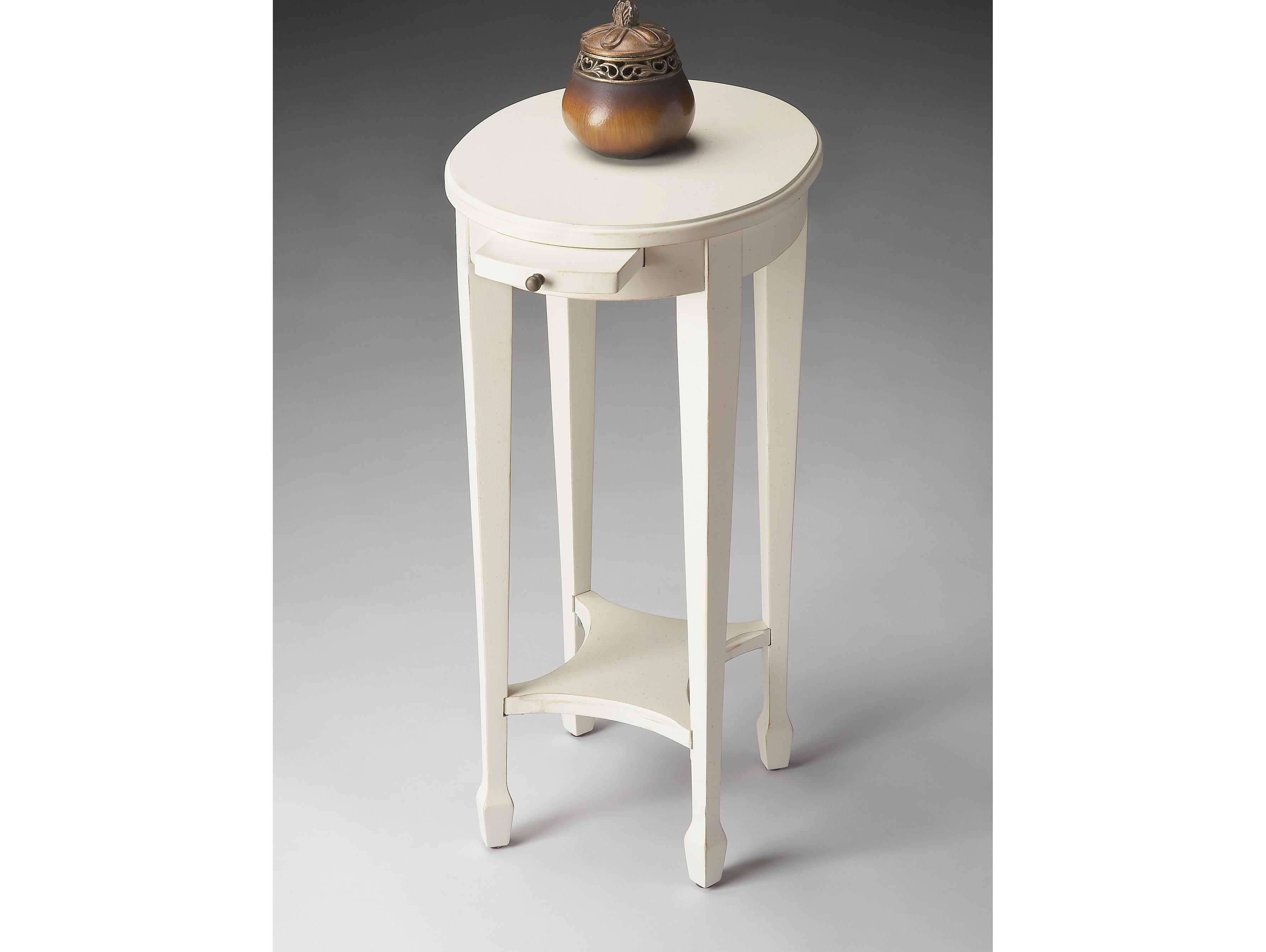 Butler Arielle Oval Wood Cottage White End Table