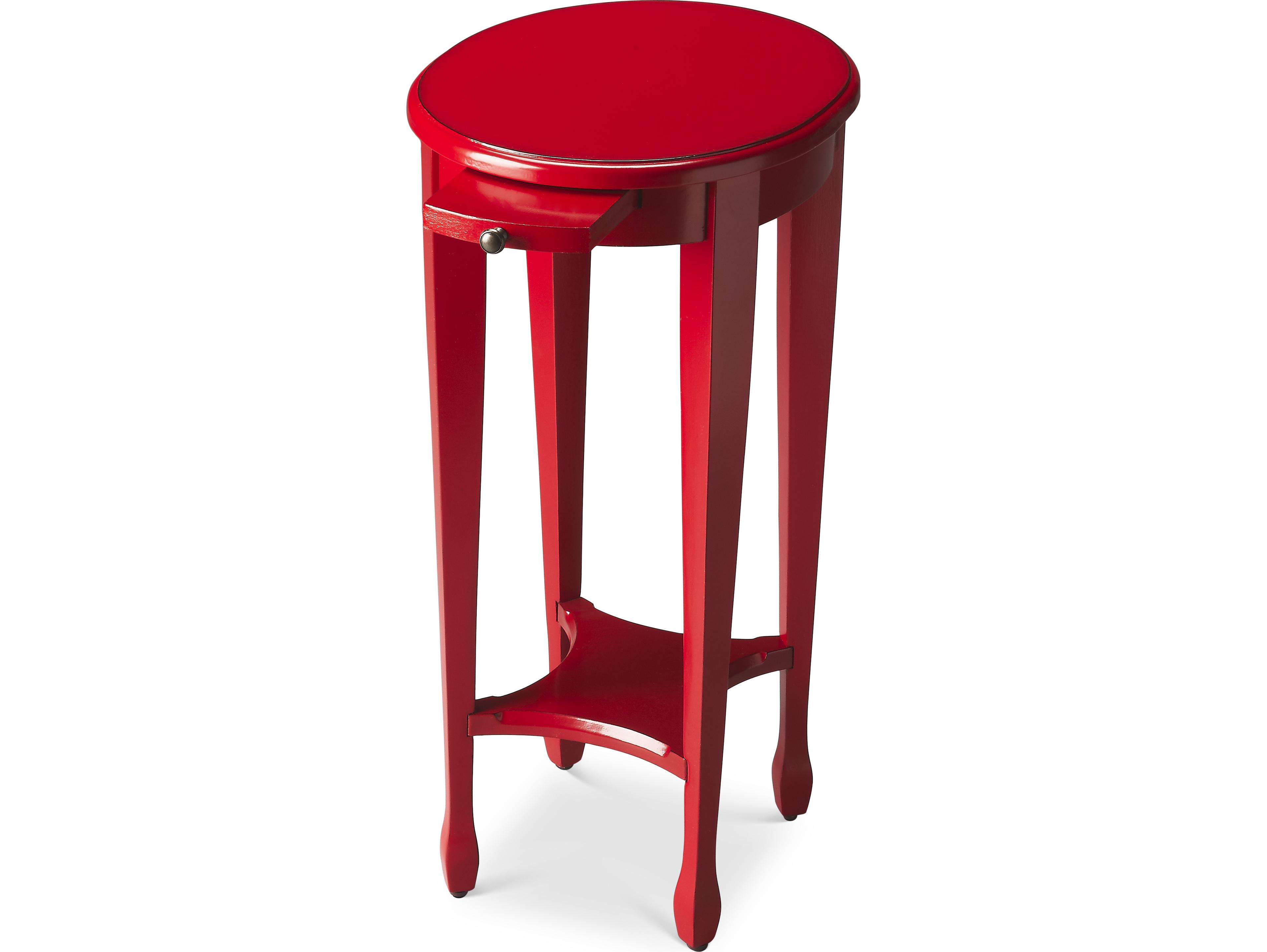 Butler Arielle Oval Wood Red End Table