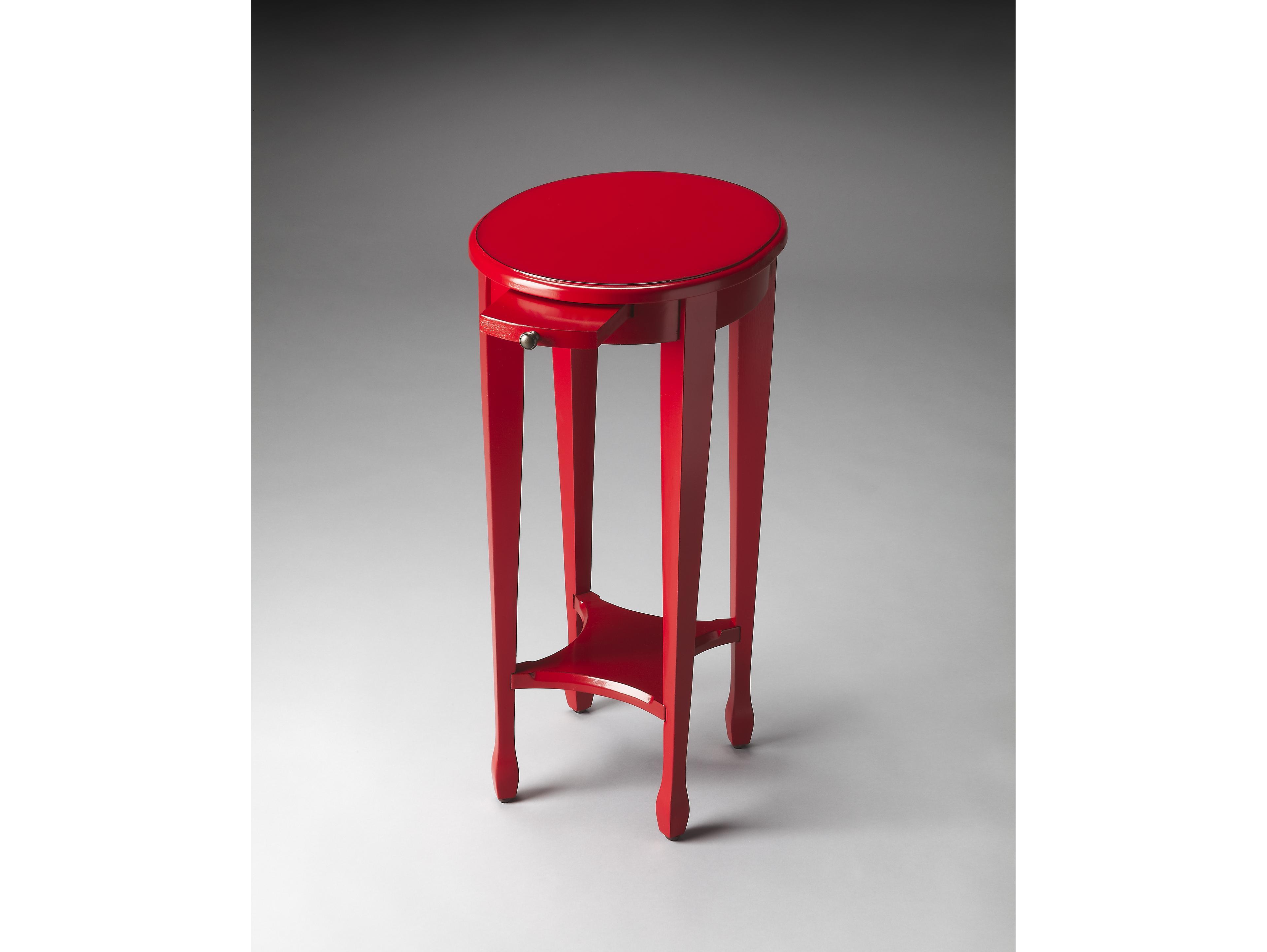 Butler Arielle Oval Wood Red End Table