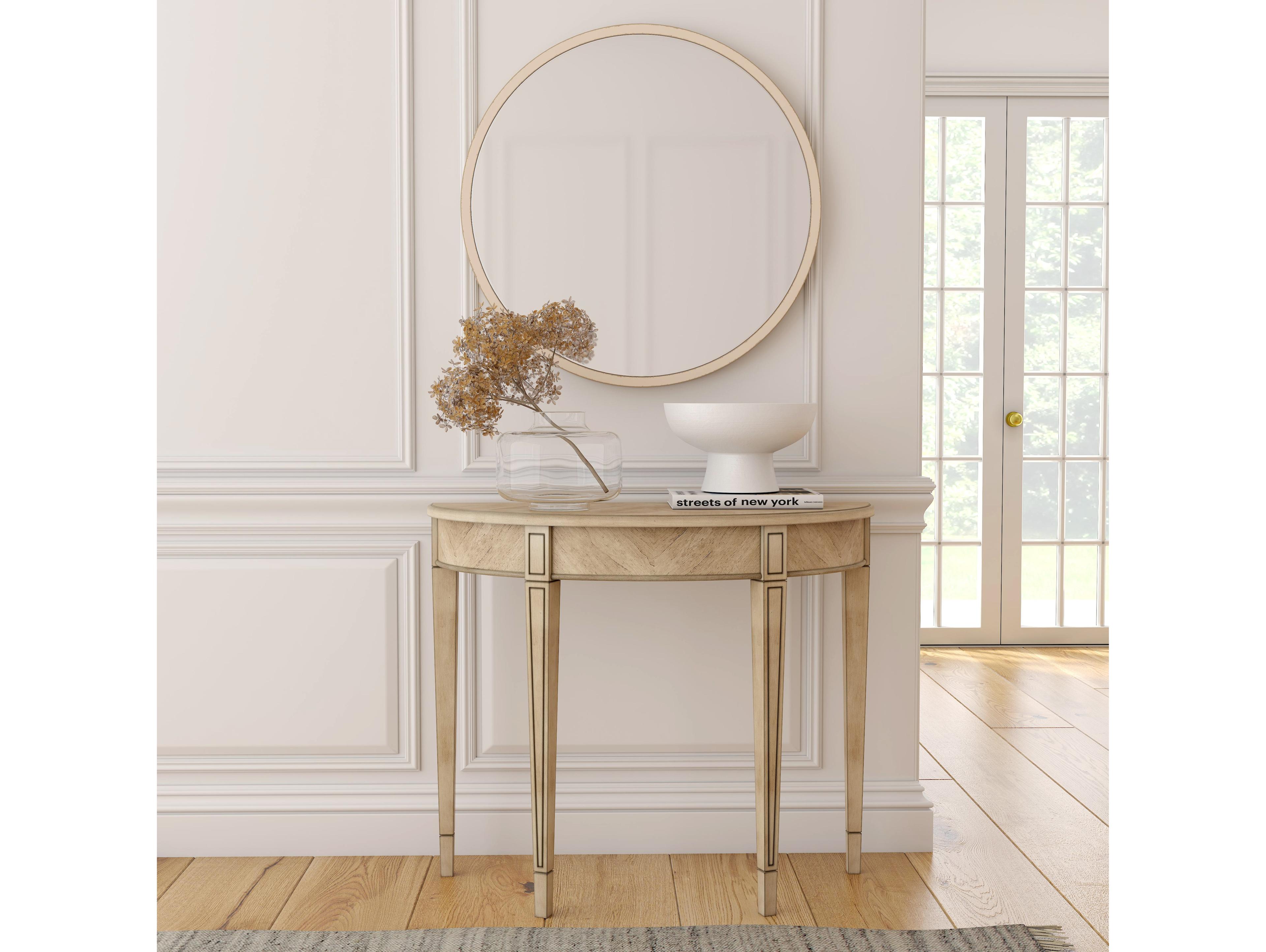 Butler Hampton Wood Antique Beige Console Table