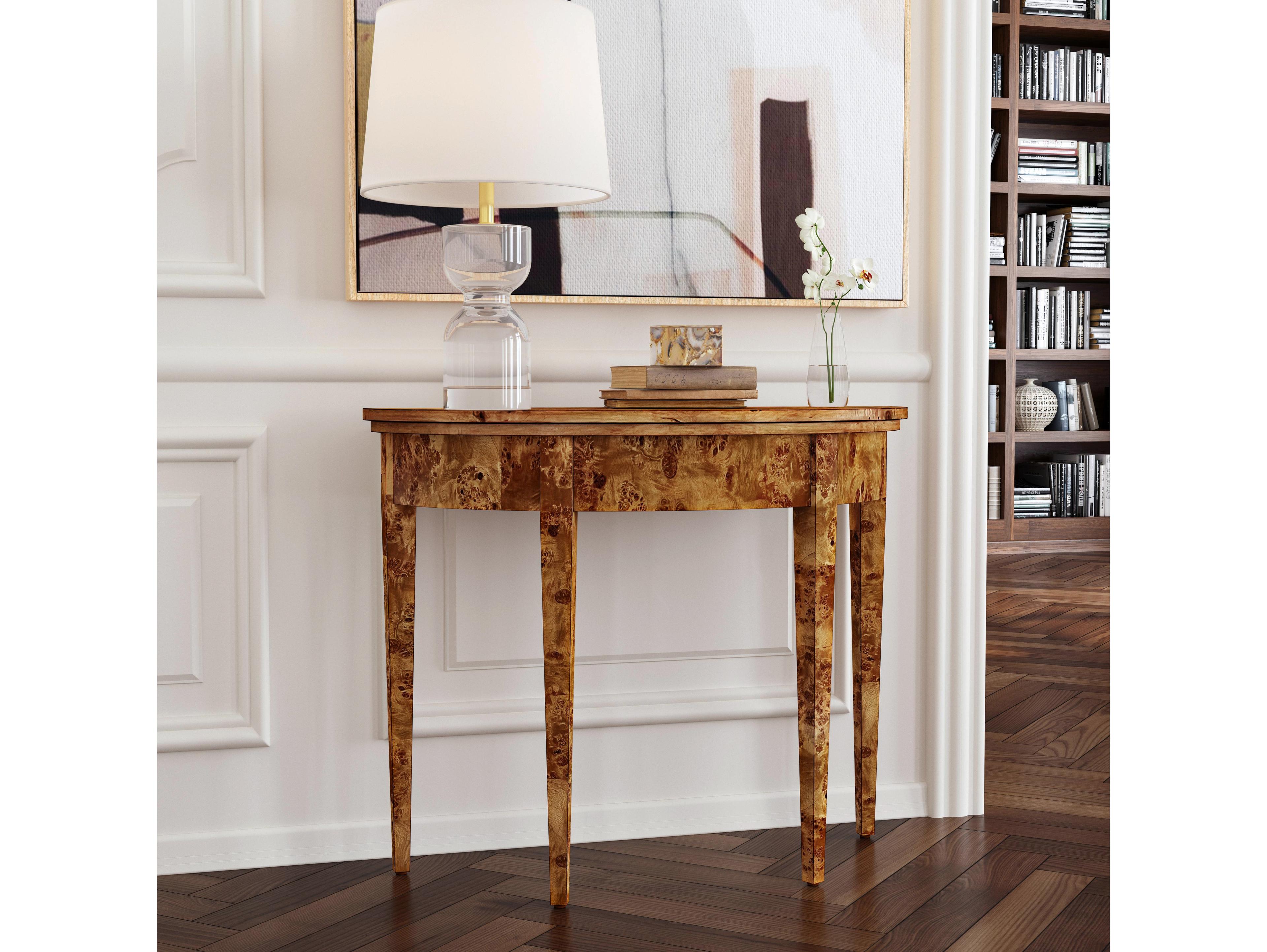 Butler Hampton Wood Traditional Burl Console Table