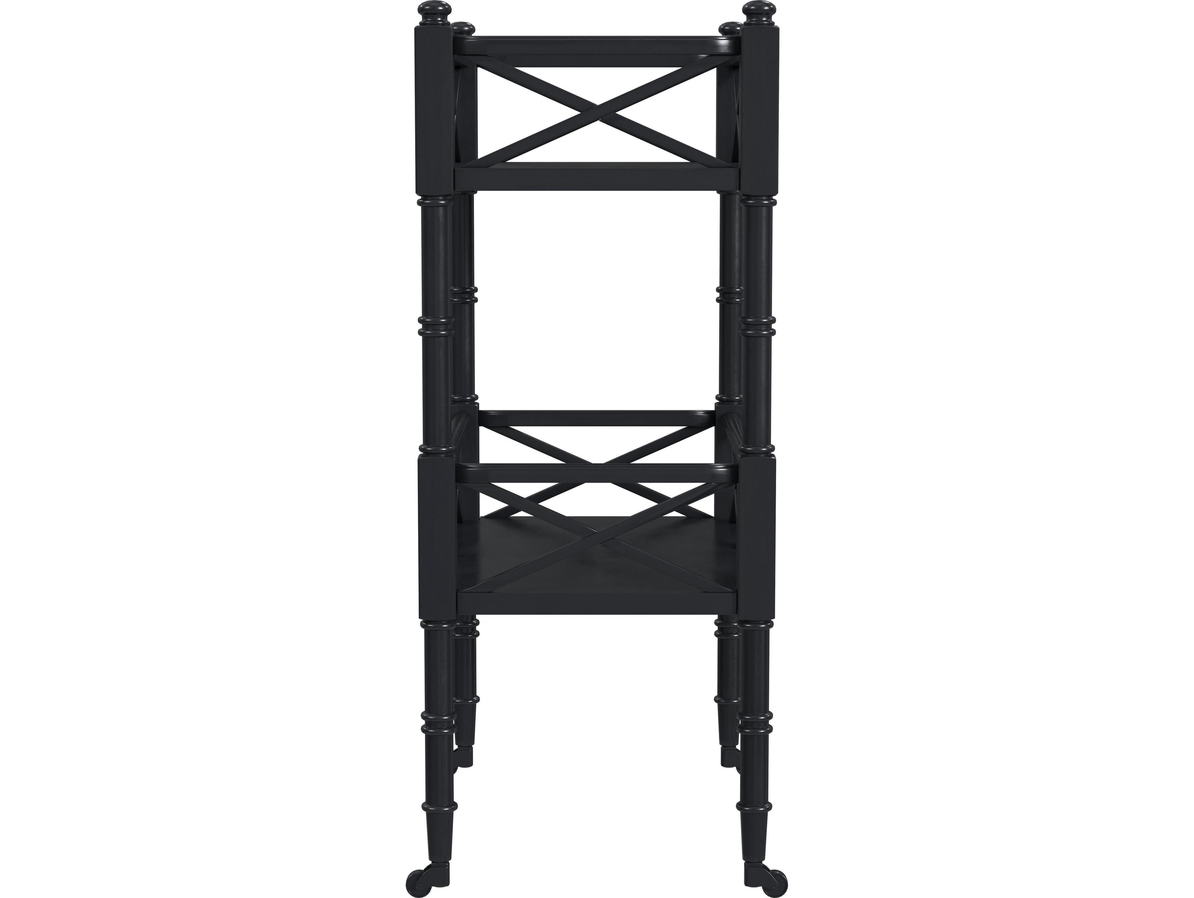 Butler Foster Wood Black Licorice Bar Cart