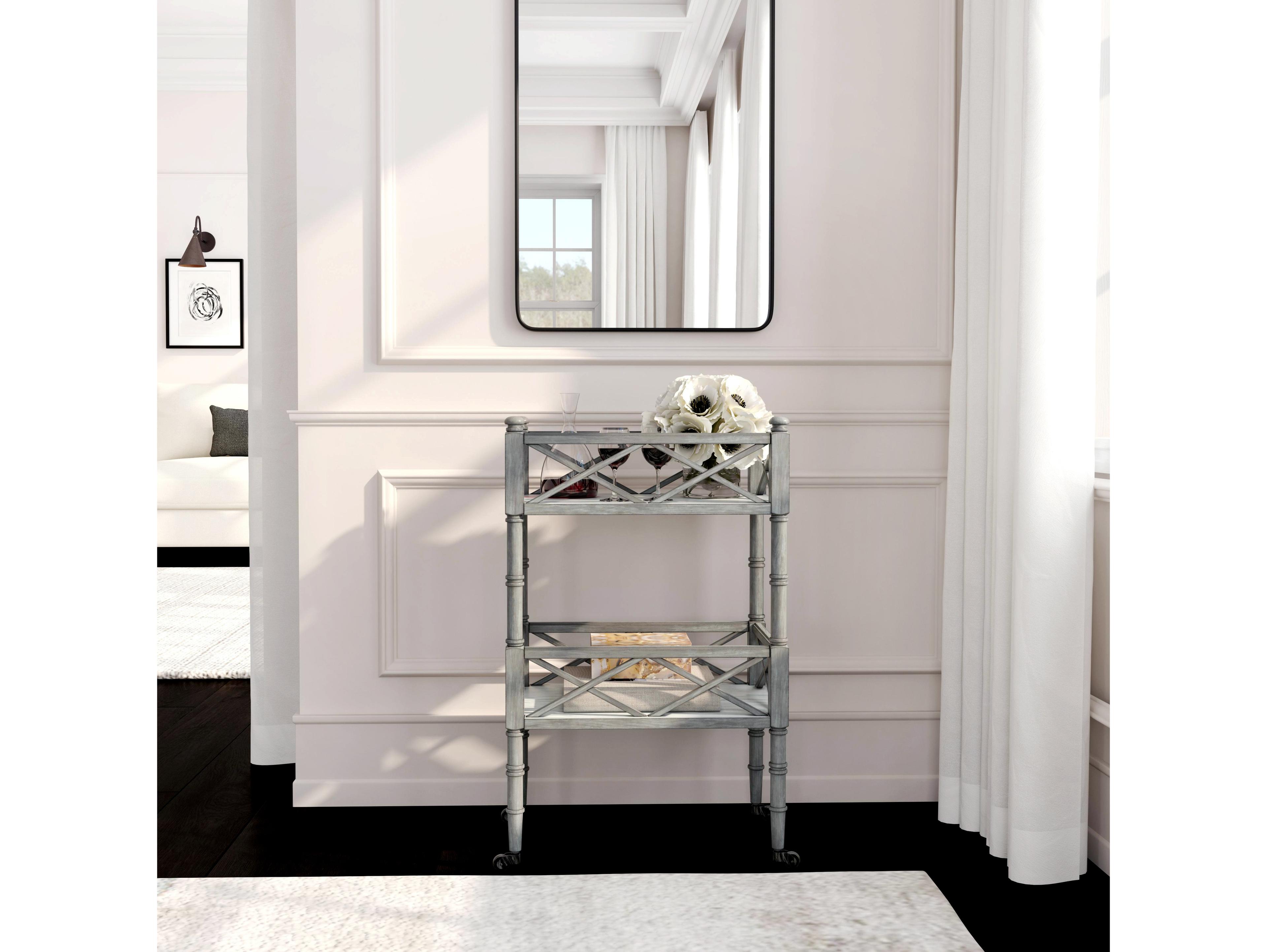 Butler Foster Wood Powder Gray Bar Cart