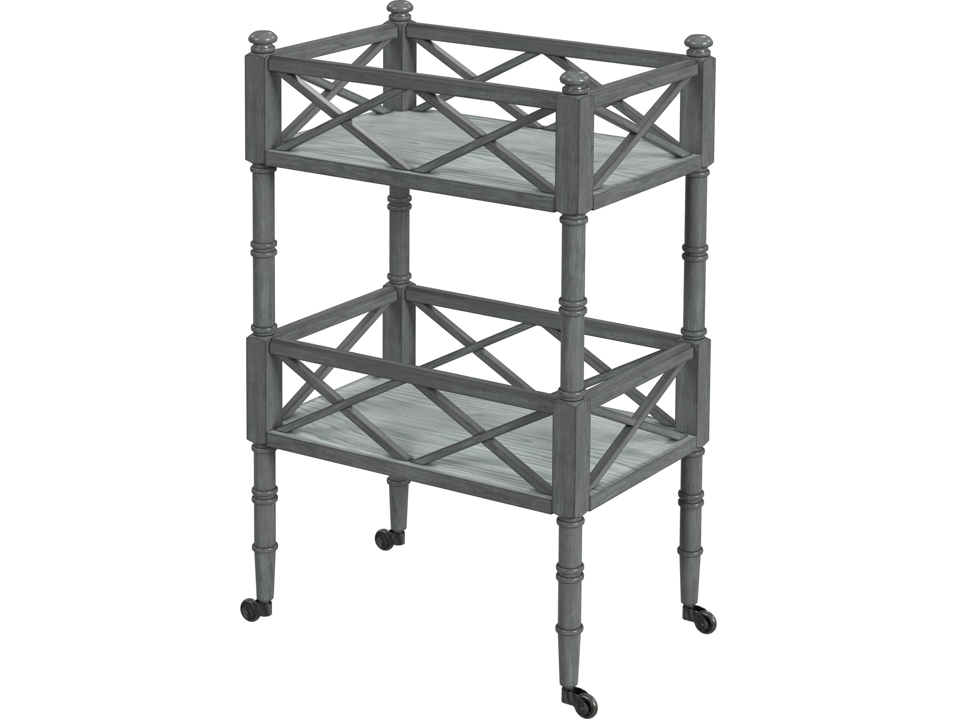 Butler Foster Wood Powder Gray Bar Cart