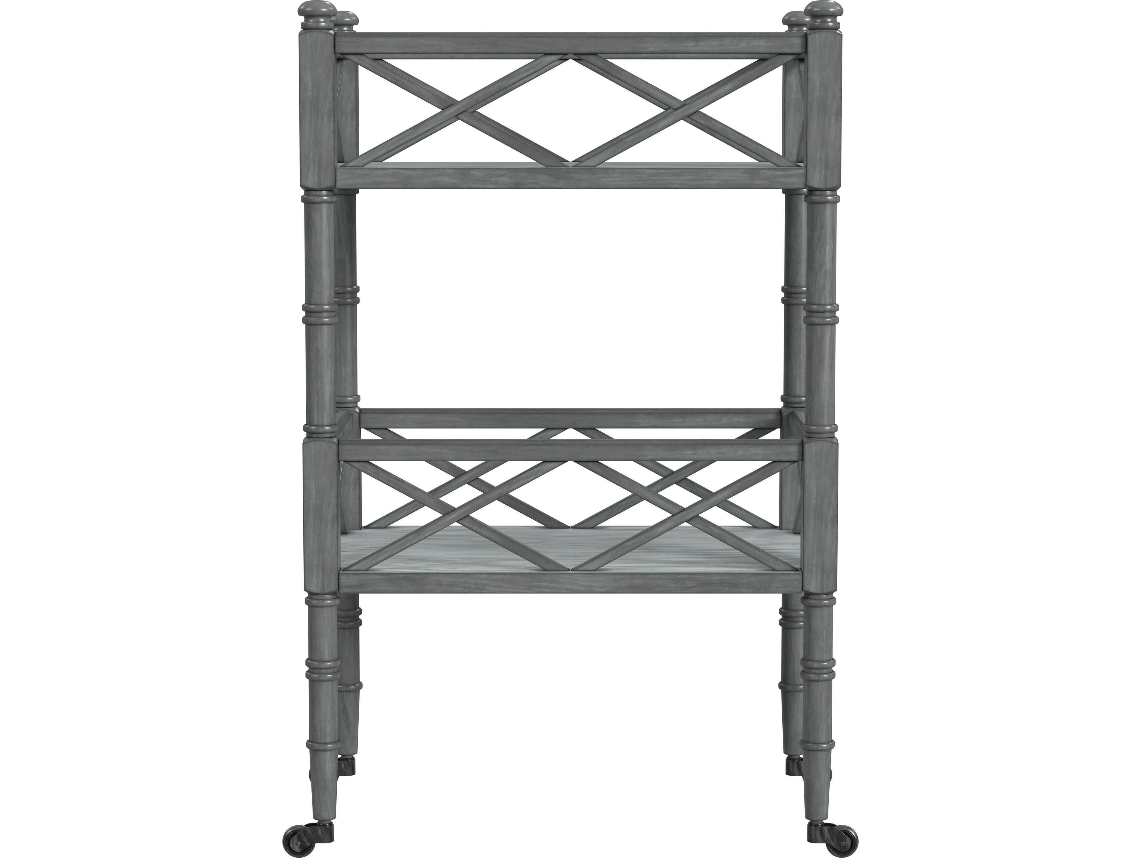Butler Foster Wood Powder Gray Bar Cart