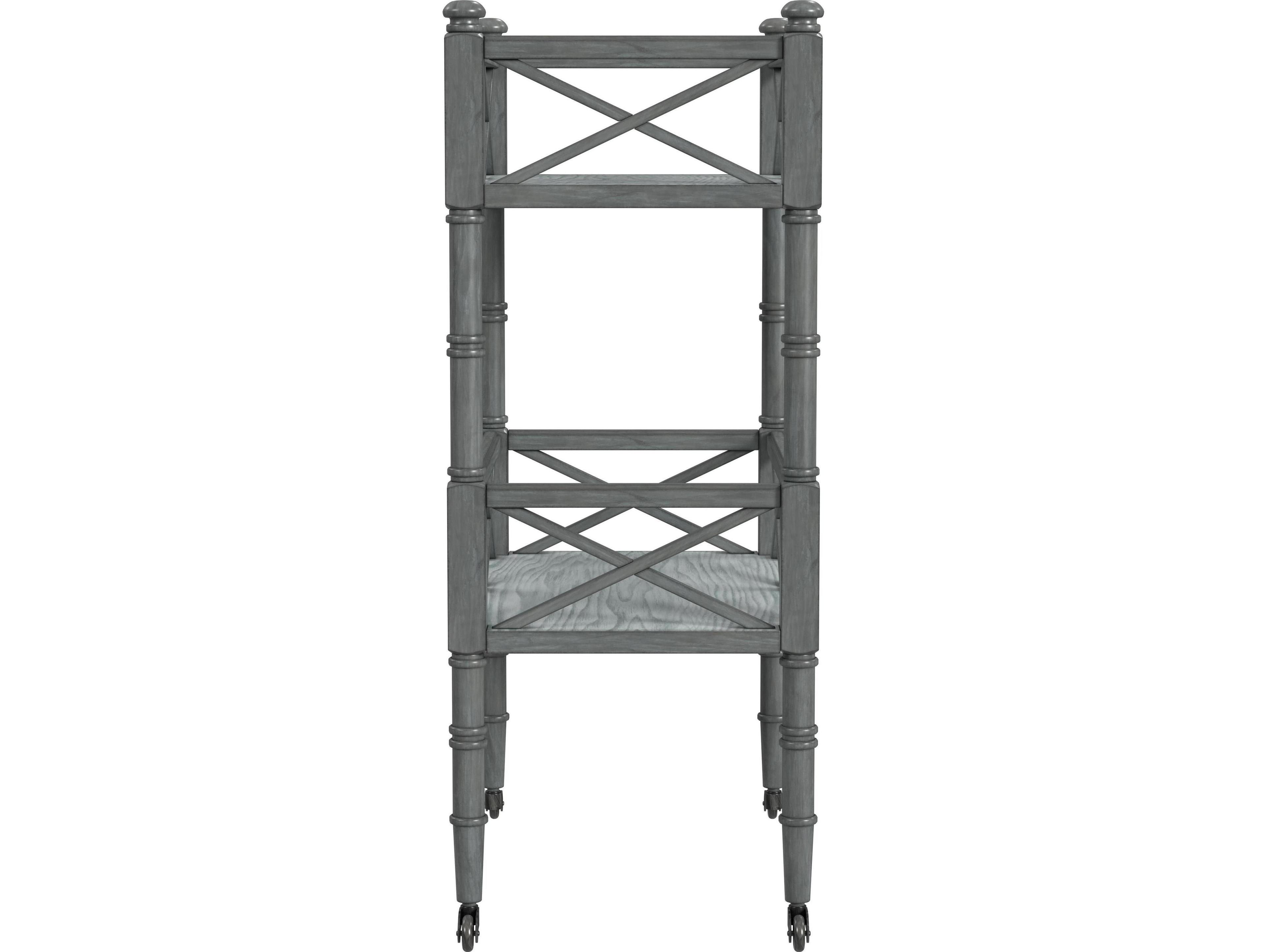 Butler Foster Wood Powder Gray Bar Cart