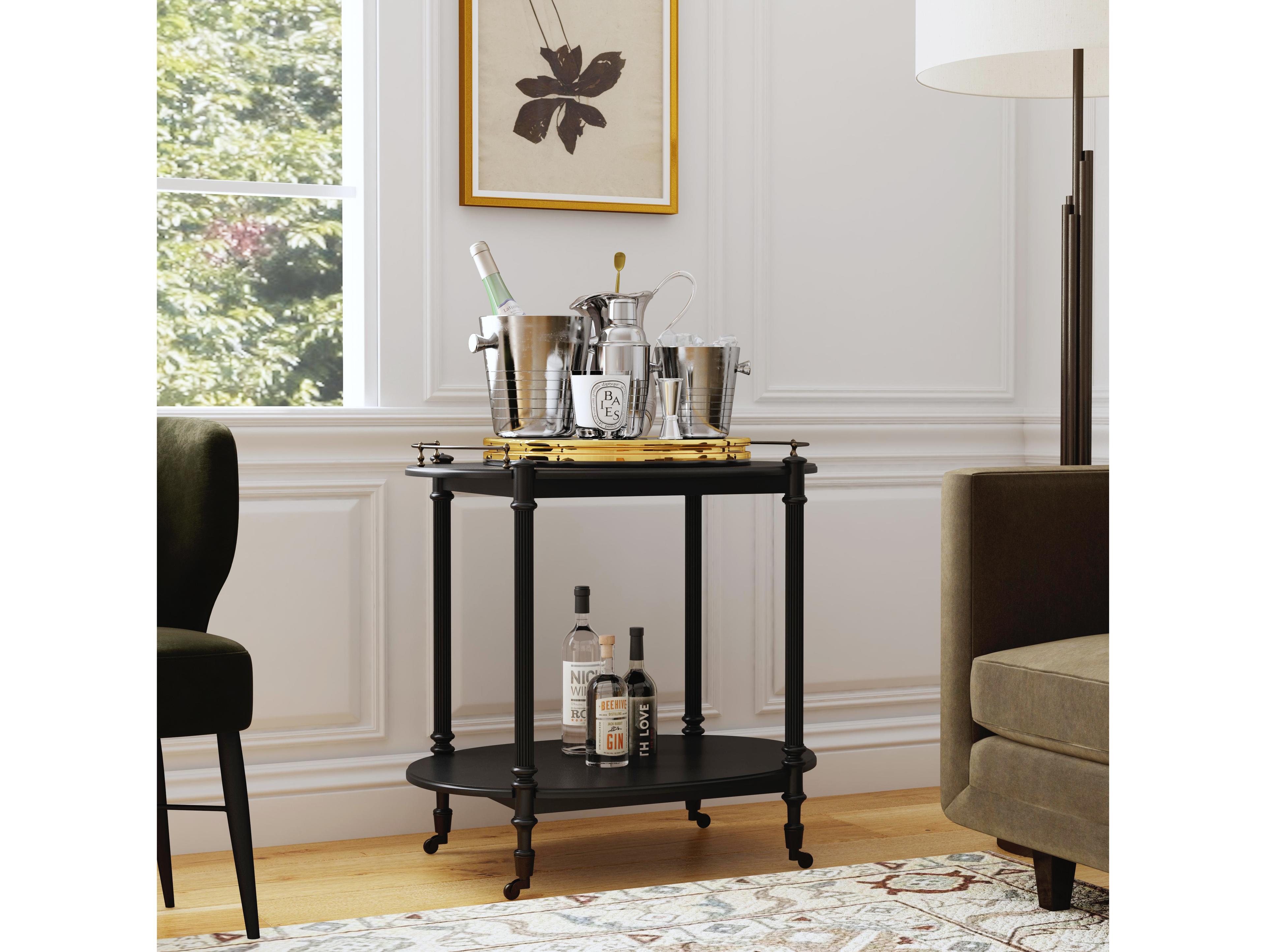 Butler Kathleen Wood Black Licorice Bar Cart