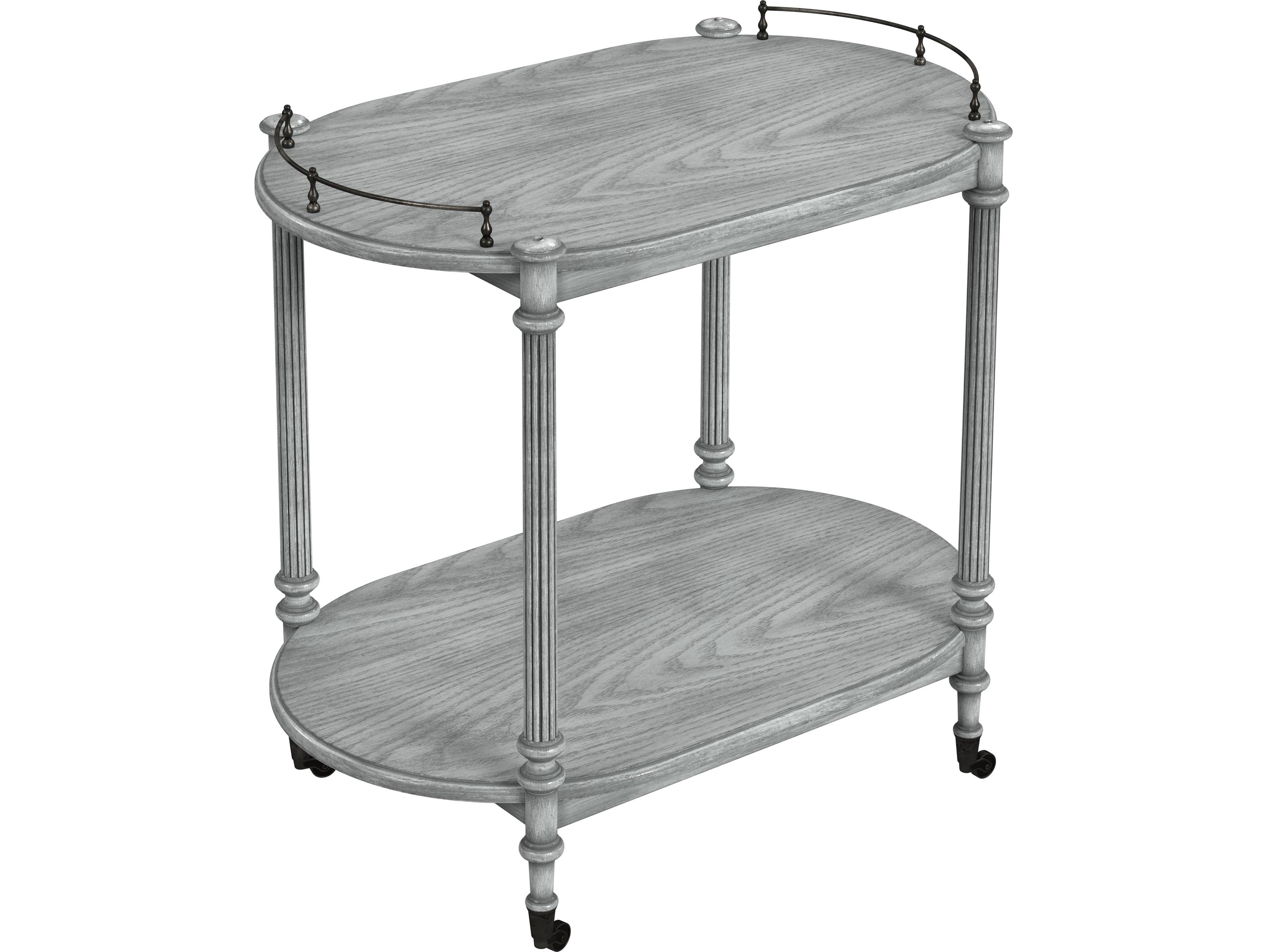 Butler Kathleen Wood Powder Gray Bar Cart