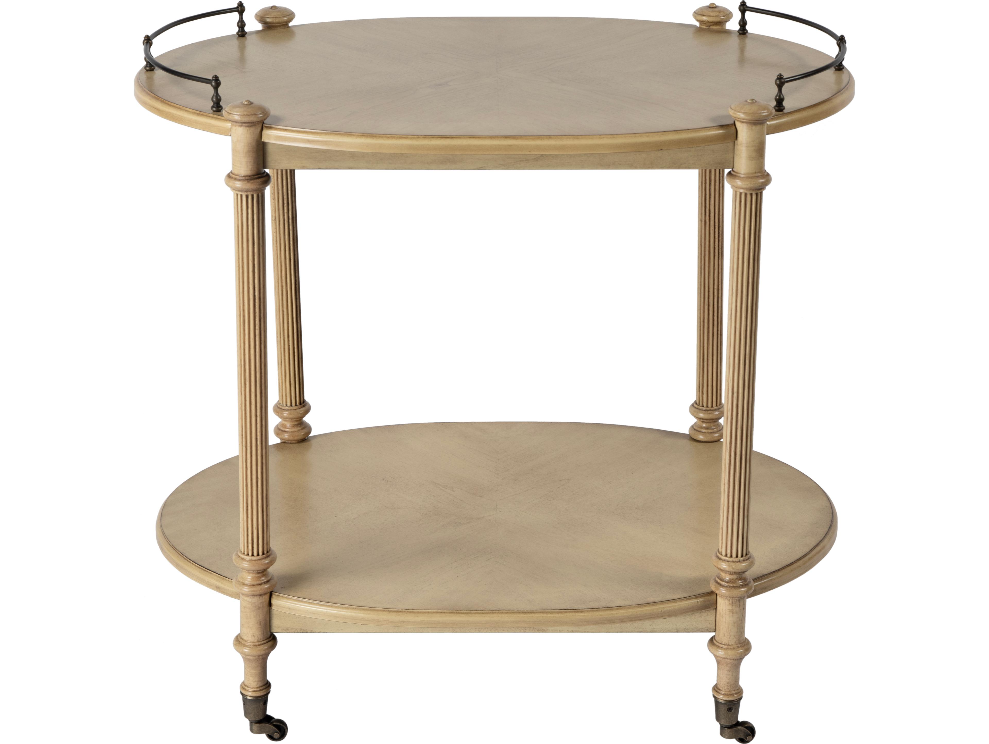 Butler Kathleen Wood Antique Beige Bar Cart