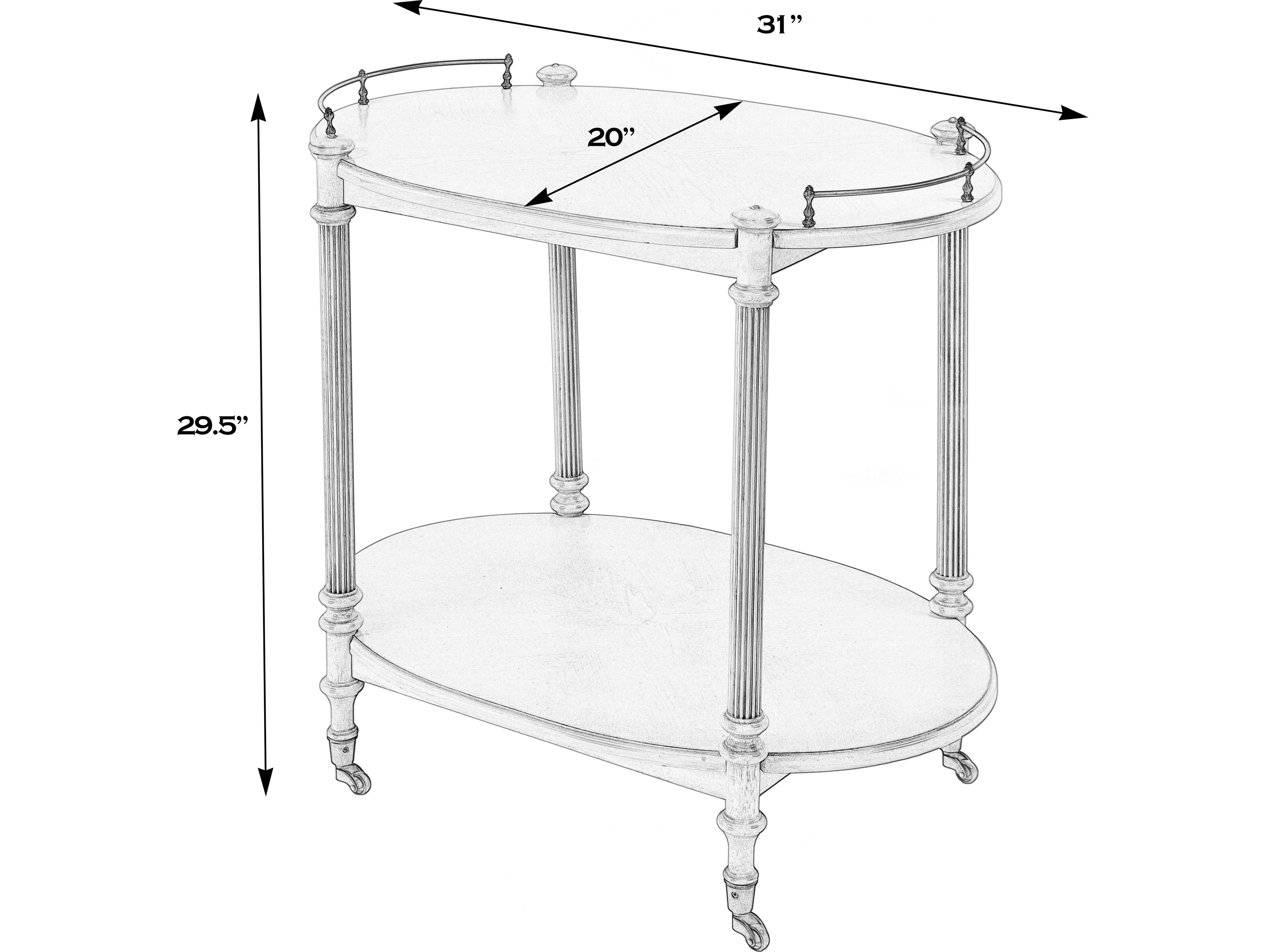Butler Kathleen Wood Royal Pastel Green Bar Cart