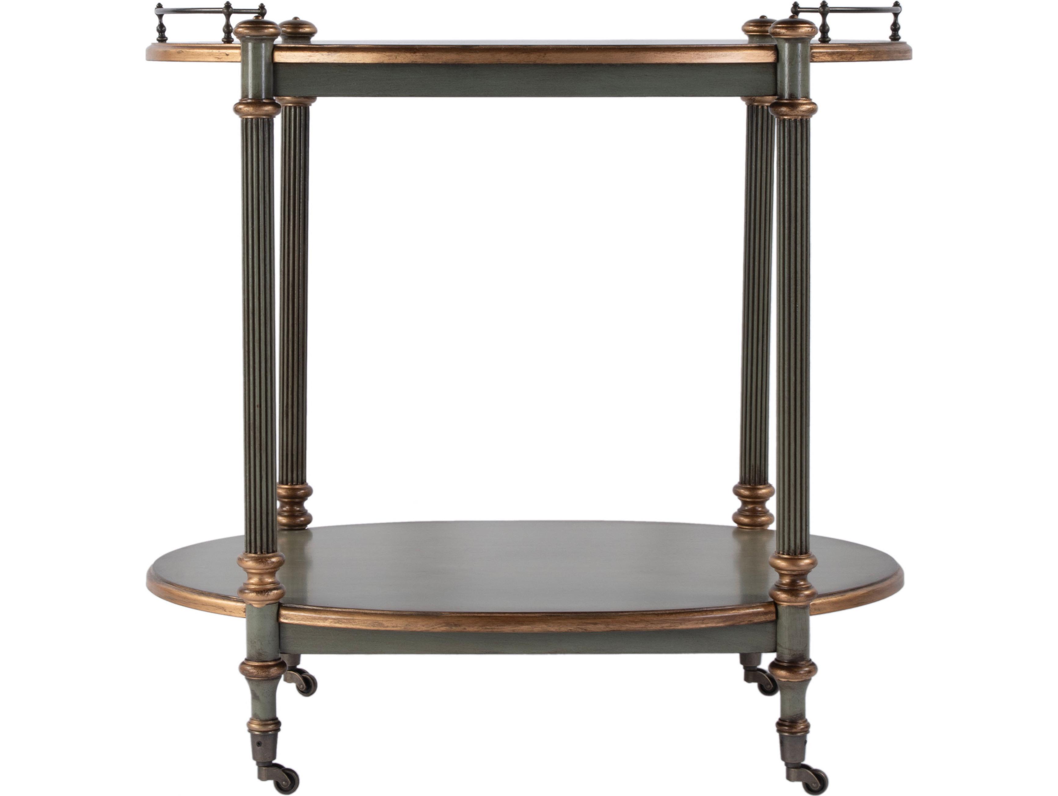 Butler Kathleen Wood Royal Pastel Green Bar Cart