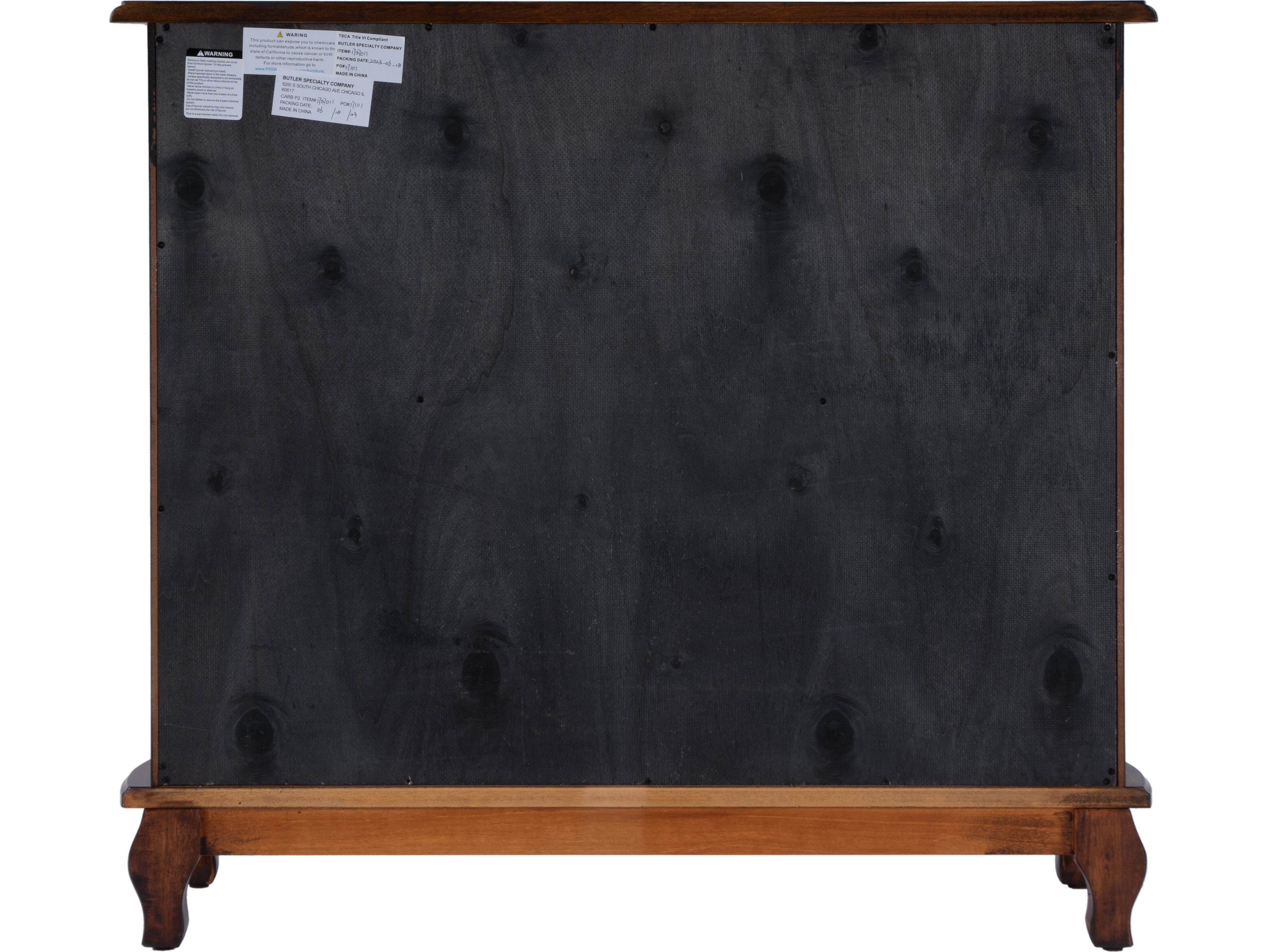 Butler Leyden Antique Cherry Brown Poplar Wood Accent Cabinet
