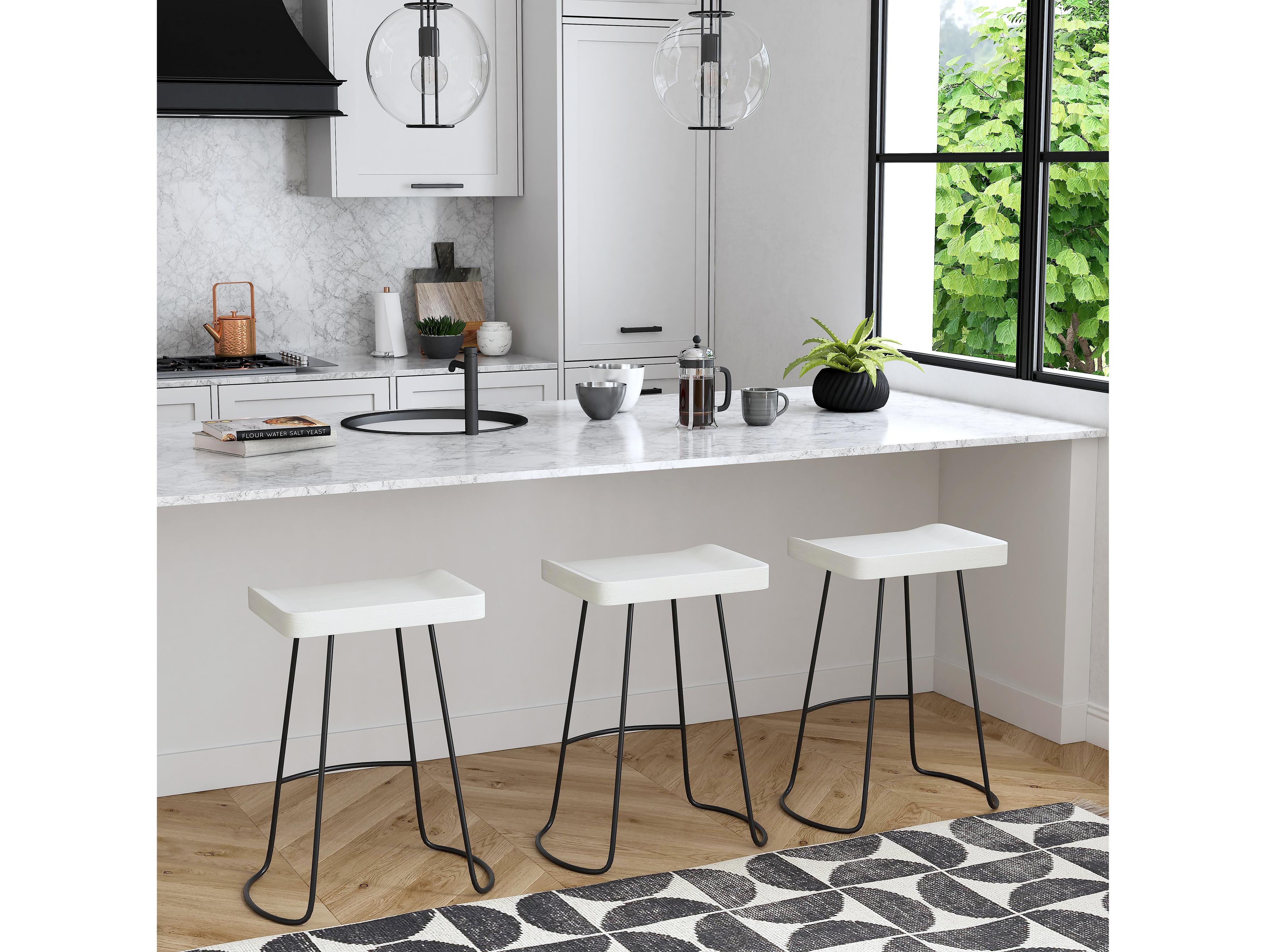 Butler Alton White Mango Wood Counter Stool