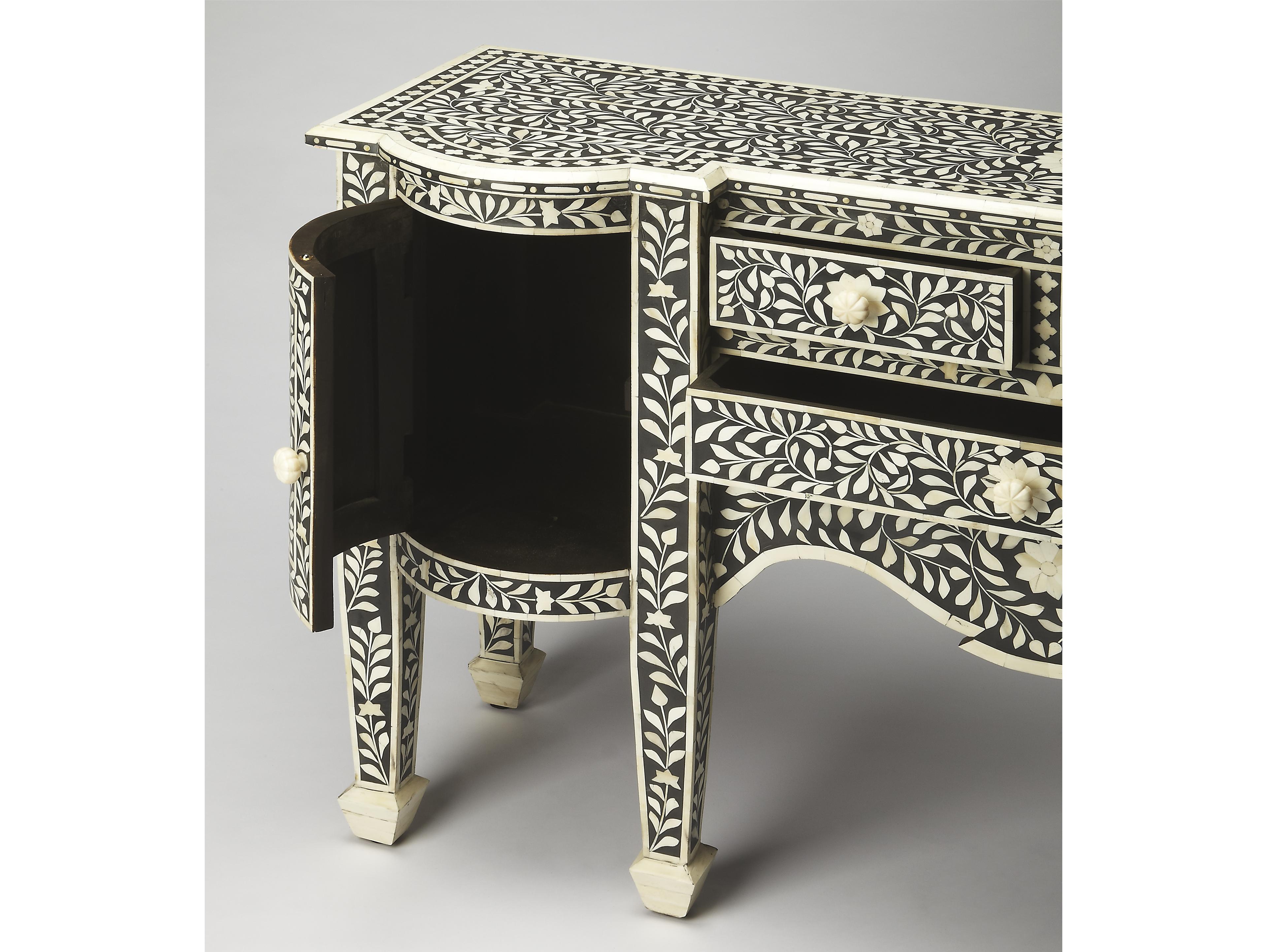 Butler Vivienne 57" Mango Wood Black Bone Inlay Sideboard