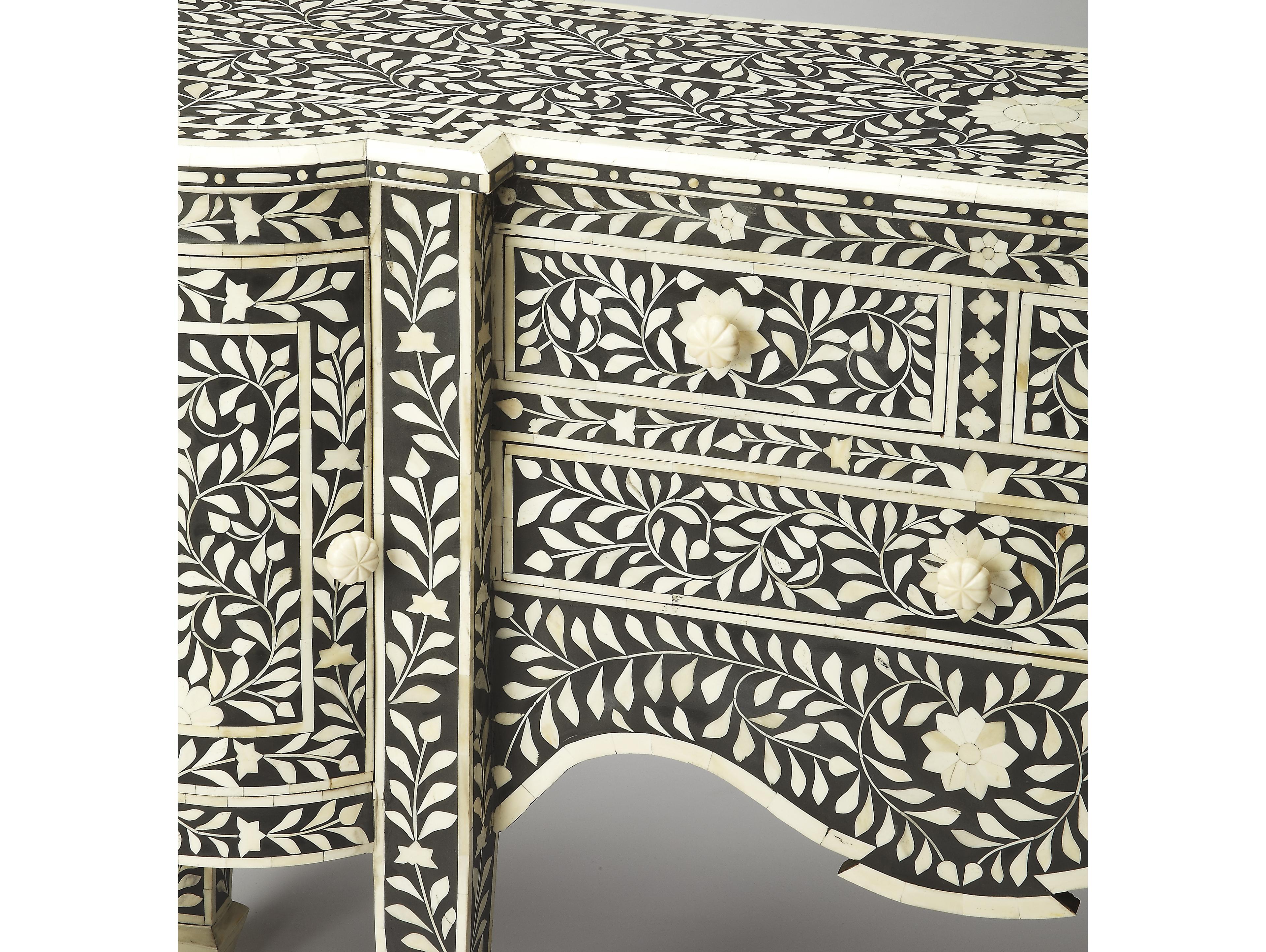 Butler Vivienne 57" Mango Wood Black Bone Inlay Sideboard