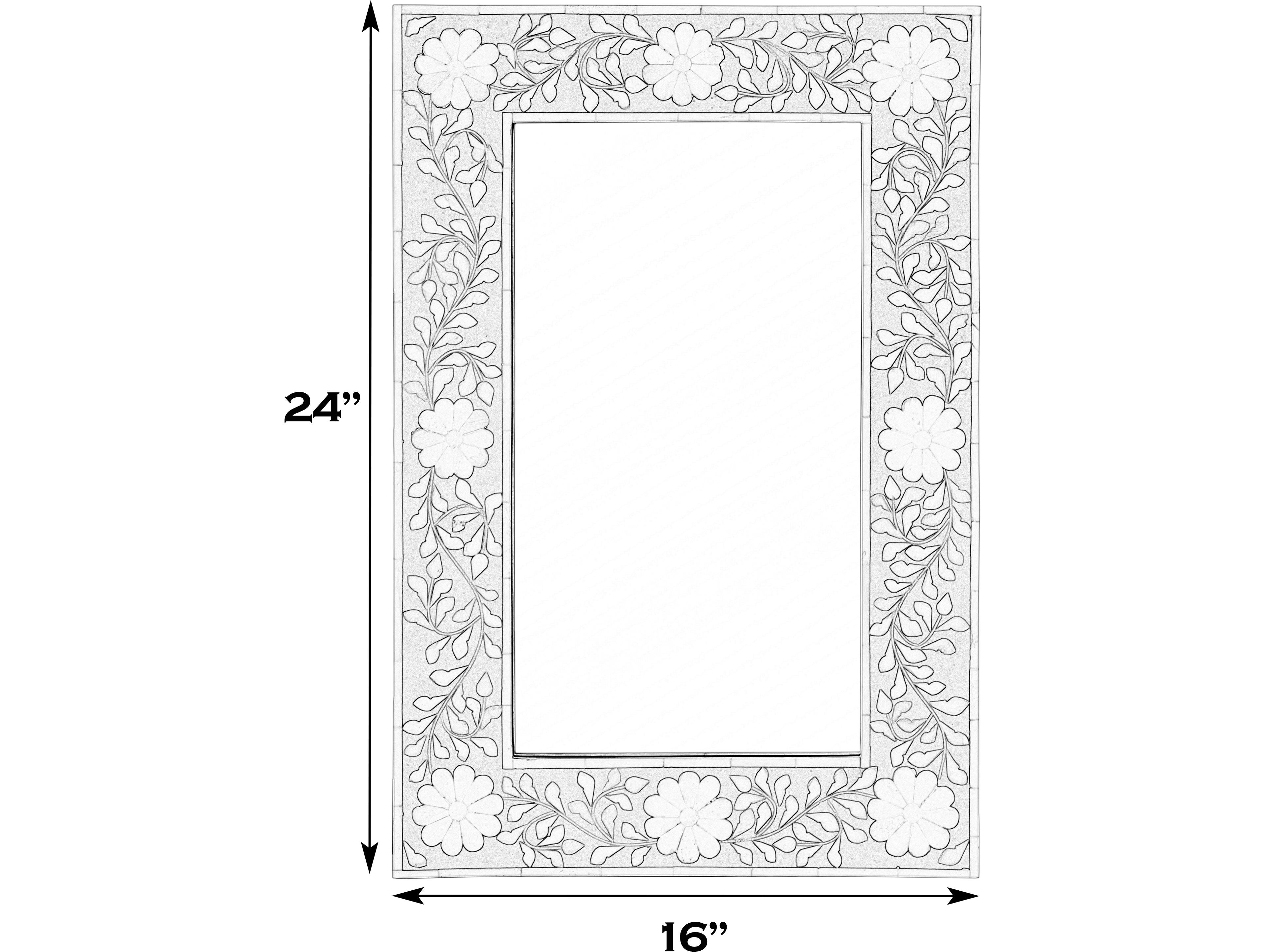Butler Vivienne Green Bone Rectangular Wall Mirror