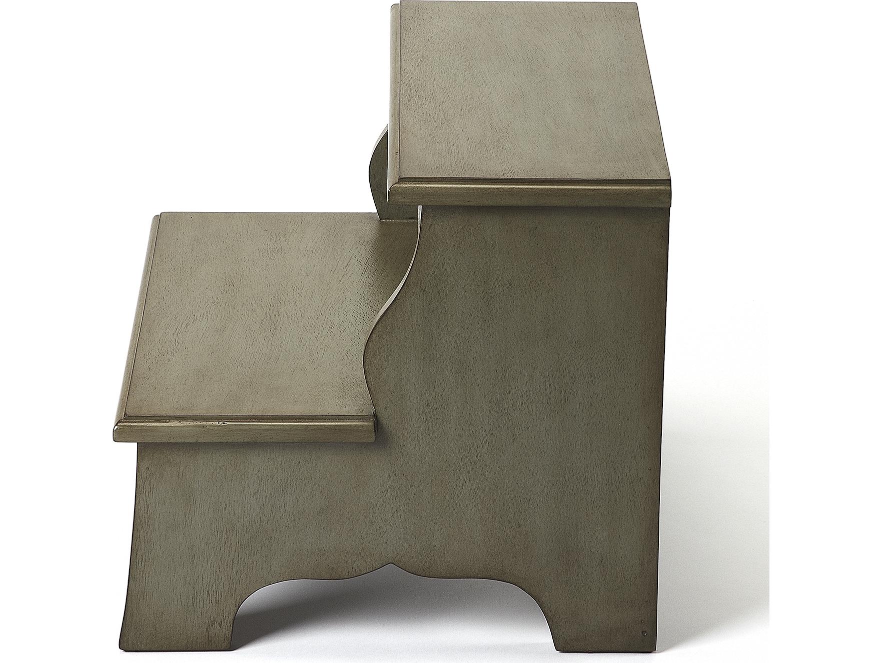 Butler Melrose Silver Satin Gray Accent Stool