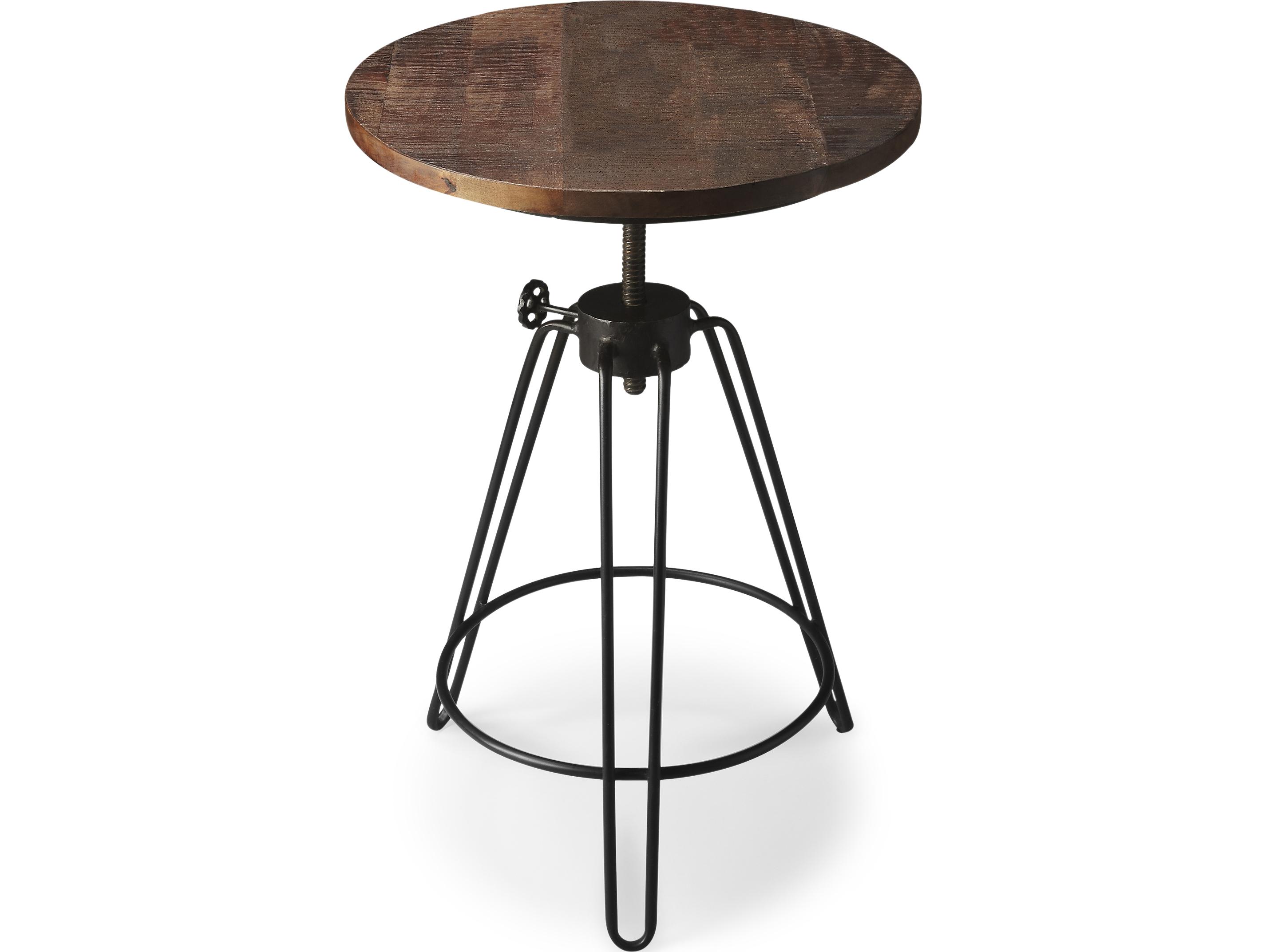 Butler Trenton Round Wood Metalworks End Table