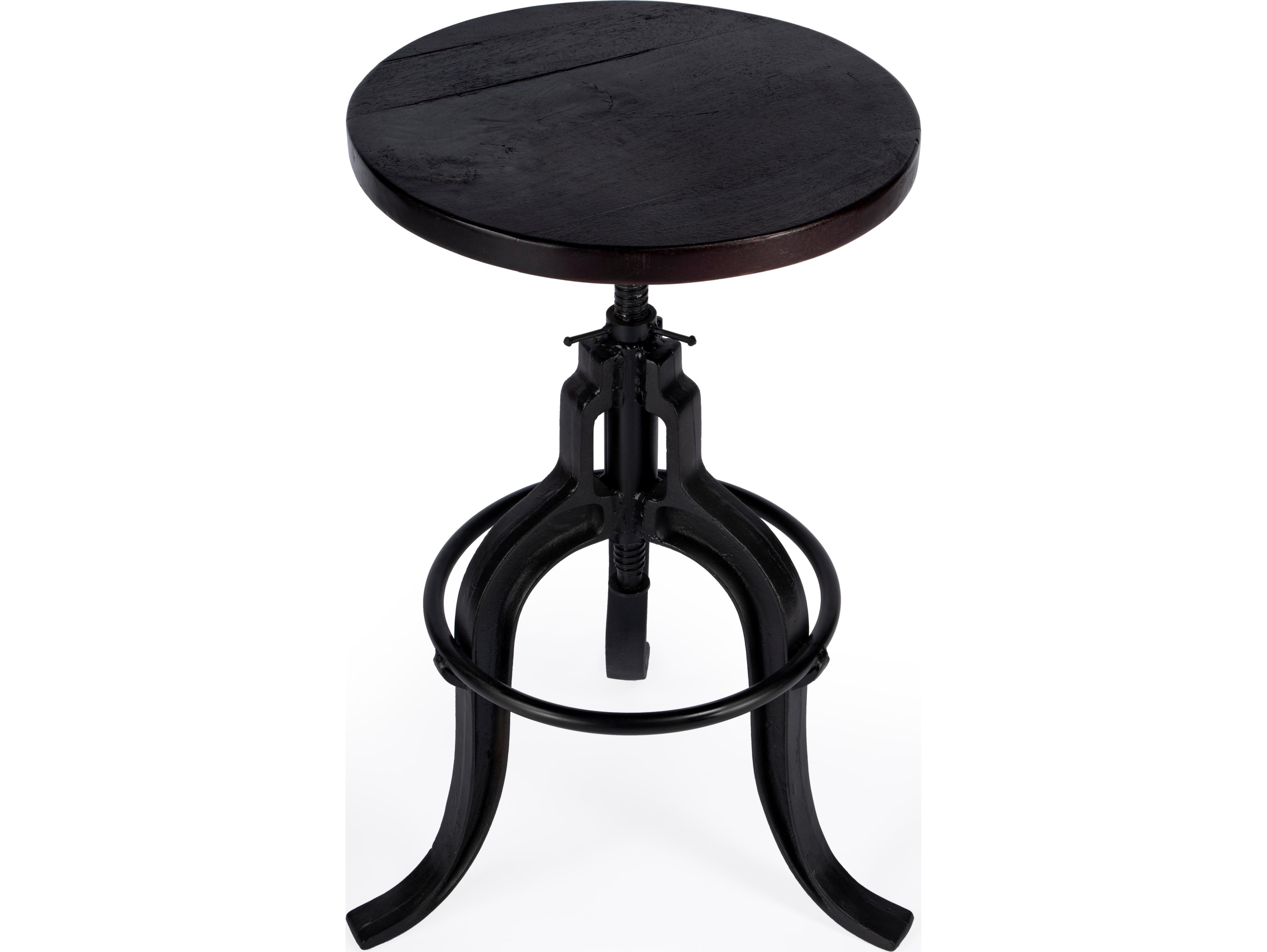 Butler Gladney Metalworks Adjustable Mango Wood Bar Stool