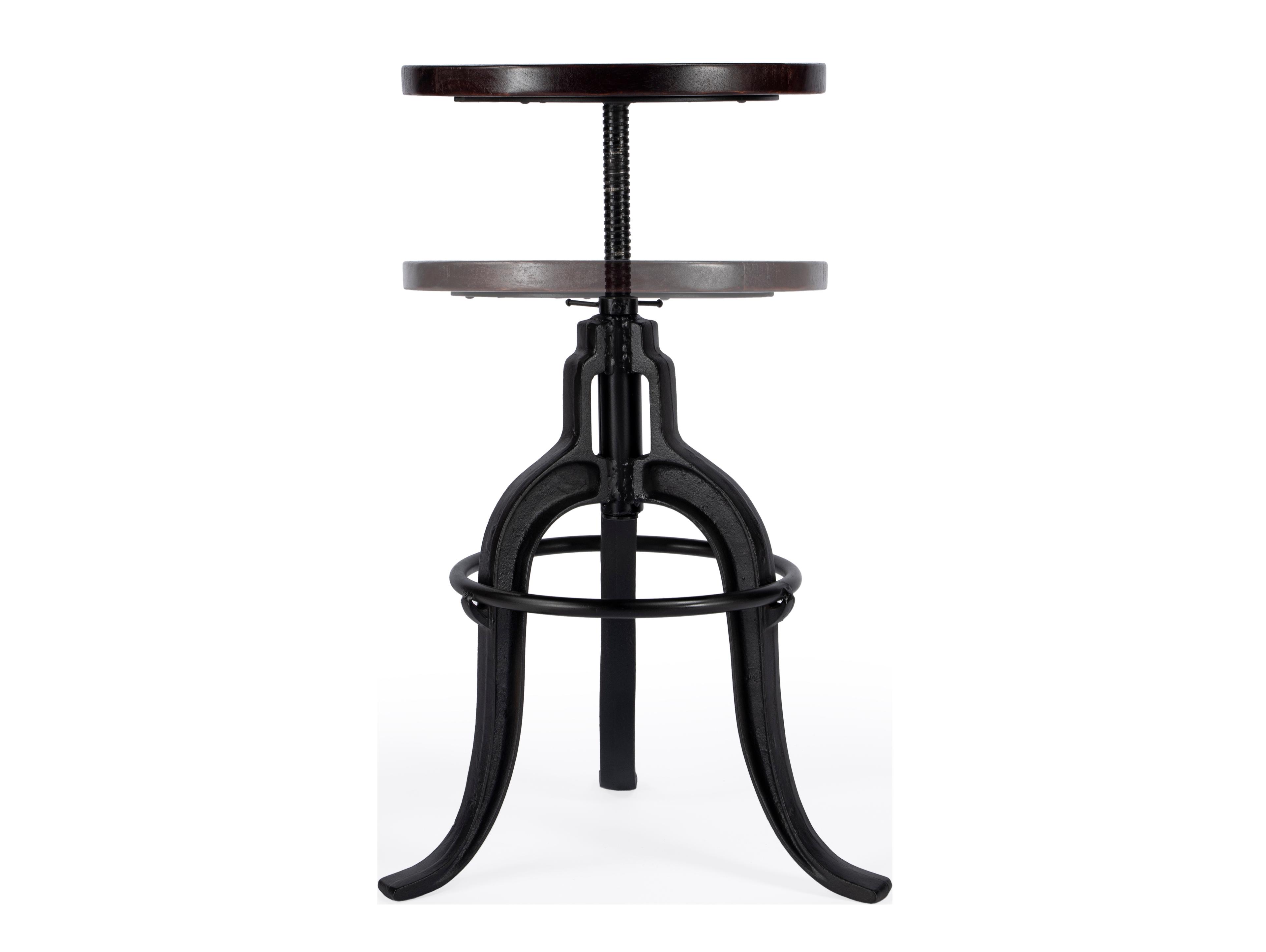 Butler Gladney Metalworks Adjustable Mango Wood Bar Stool