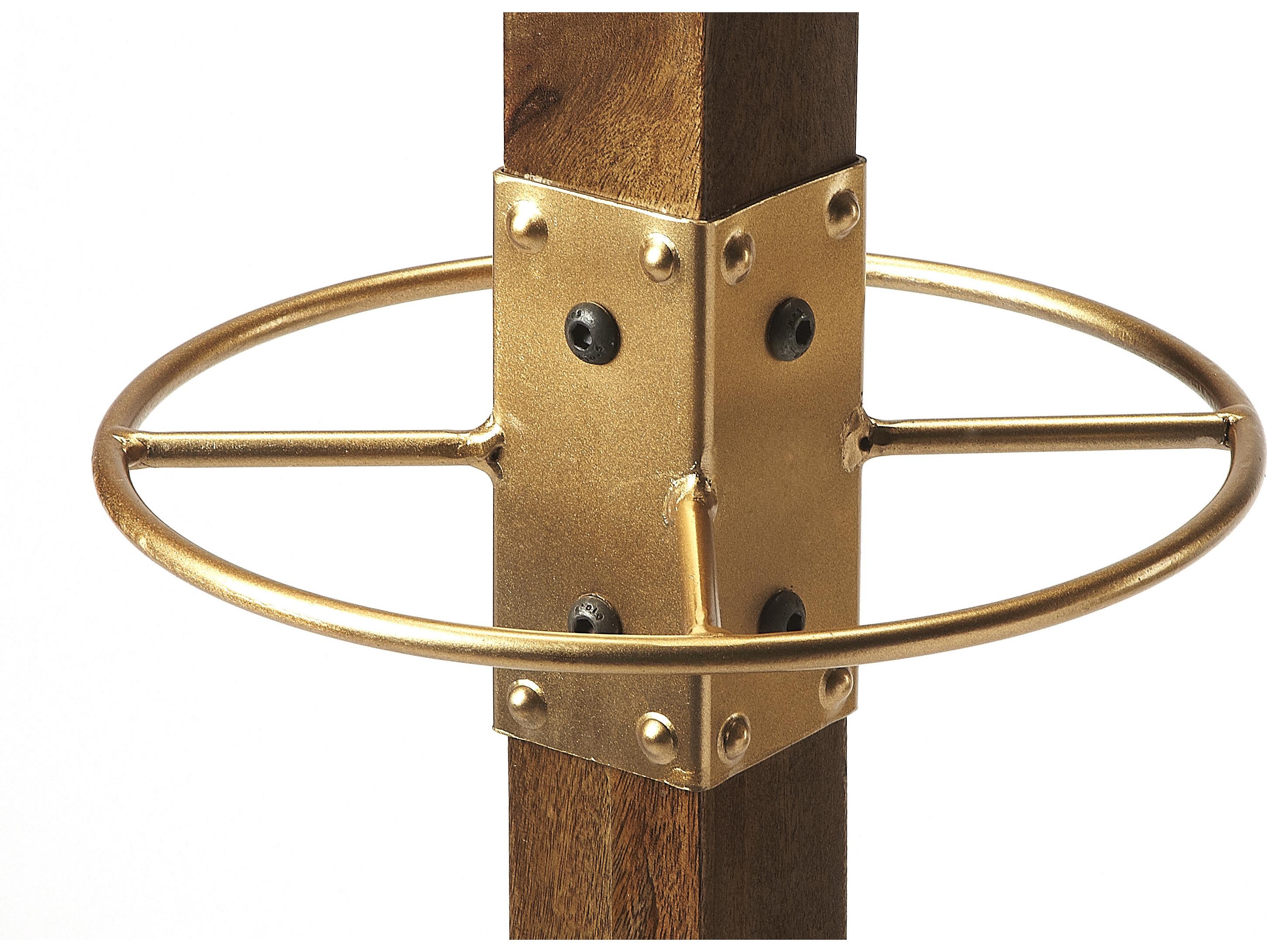 Butler Logan Square Antique Gold Coat Rack with Umbrella Holder