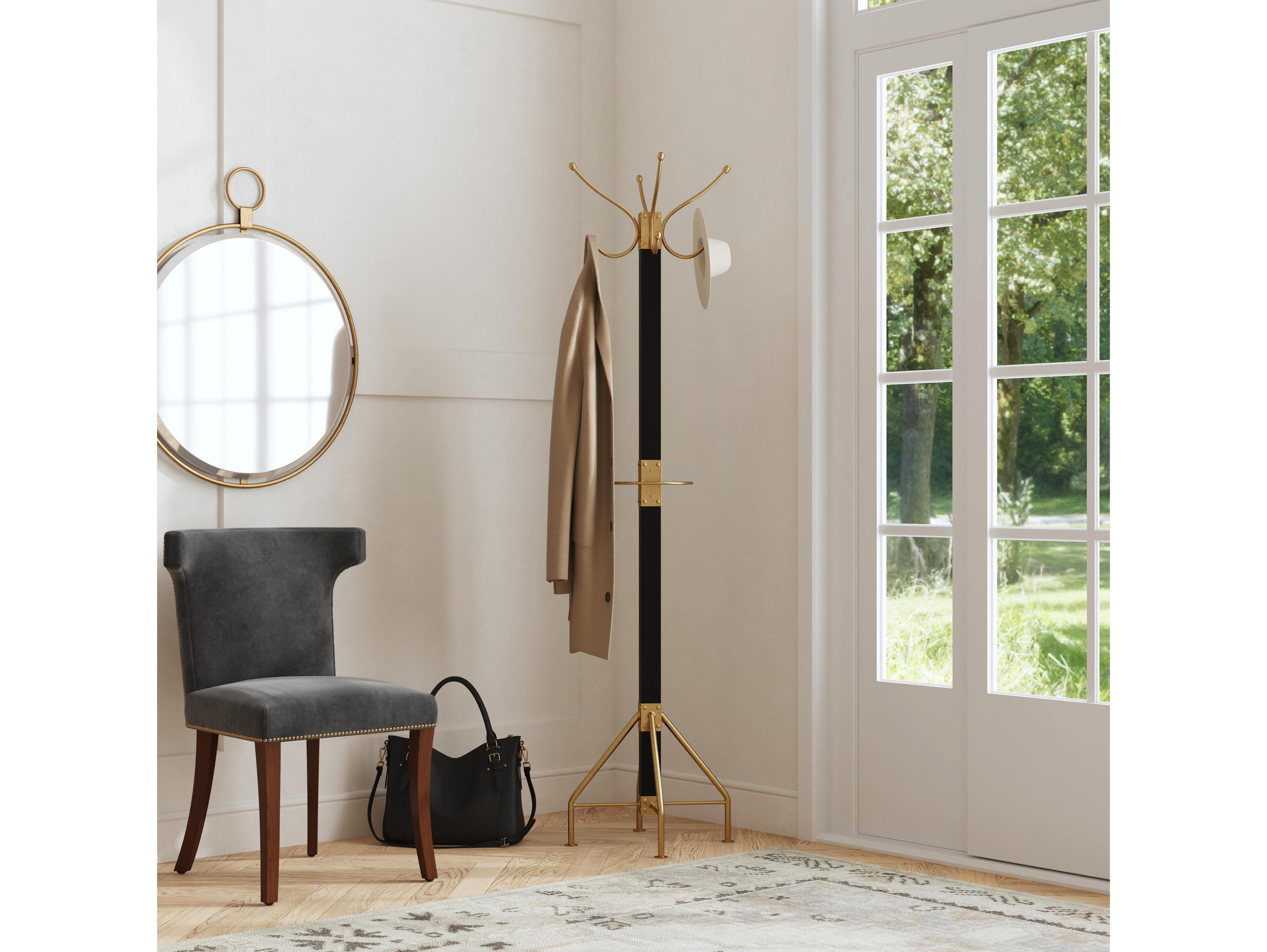 Butler Logan Square Rubbed Black Coat Rack with Umbrella Holder