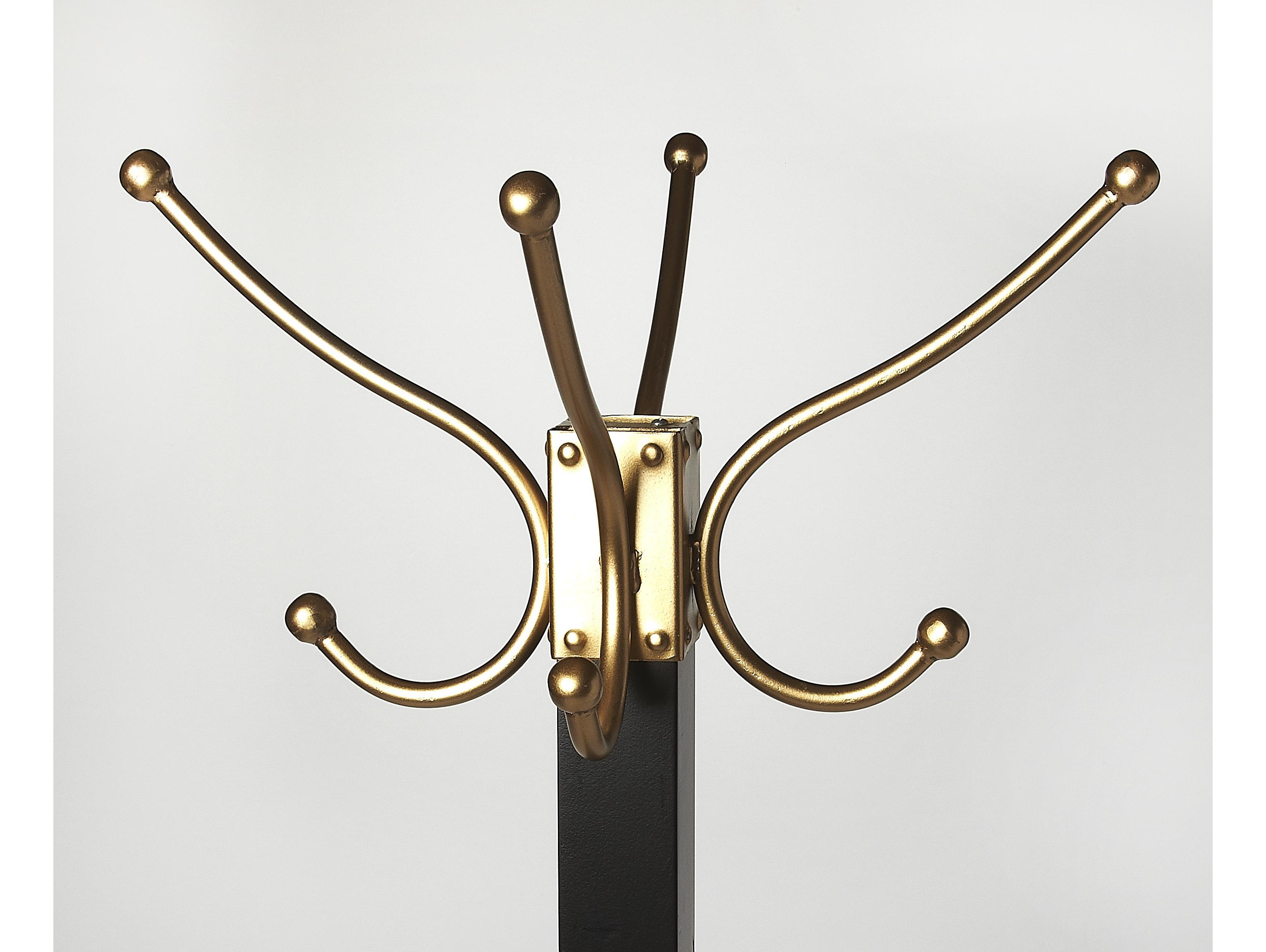 Butler Logan Square Rubbed Black Coat Rack with Umbrella Holder