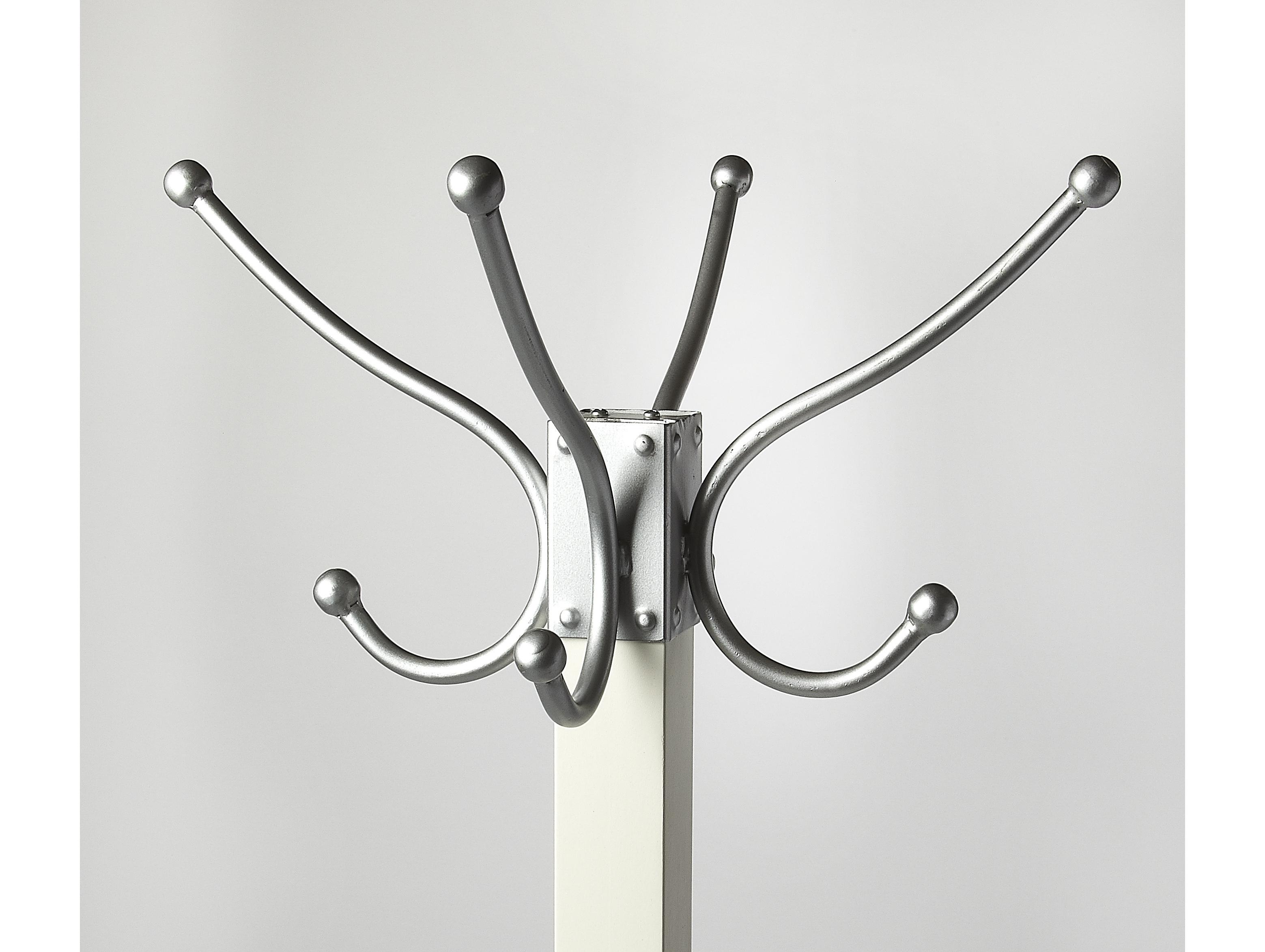 Butler Logan Square Antique White Coat Rack with Umbrella Holder