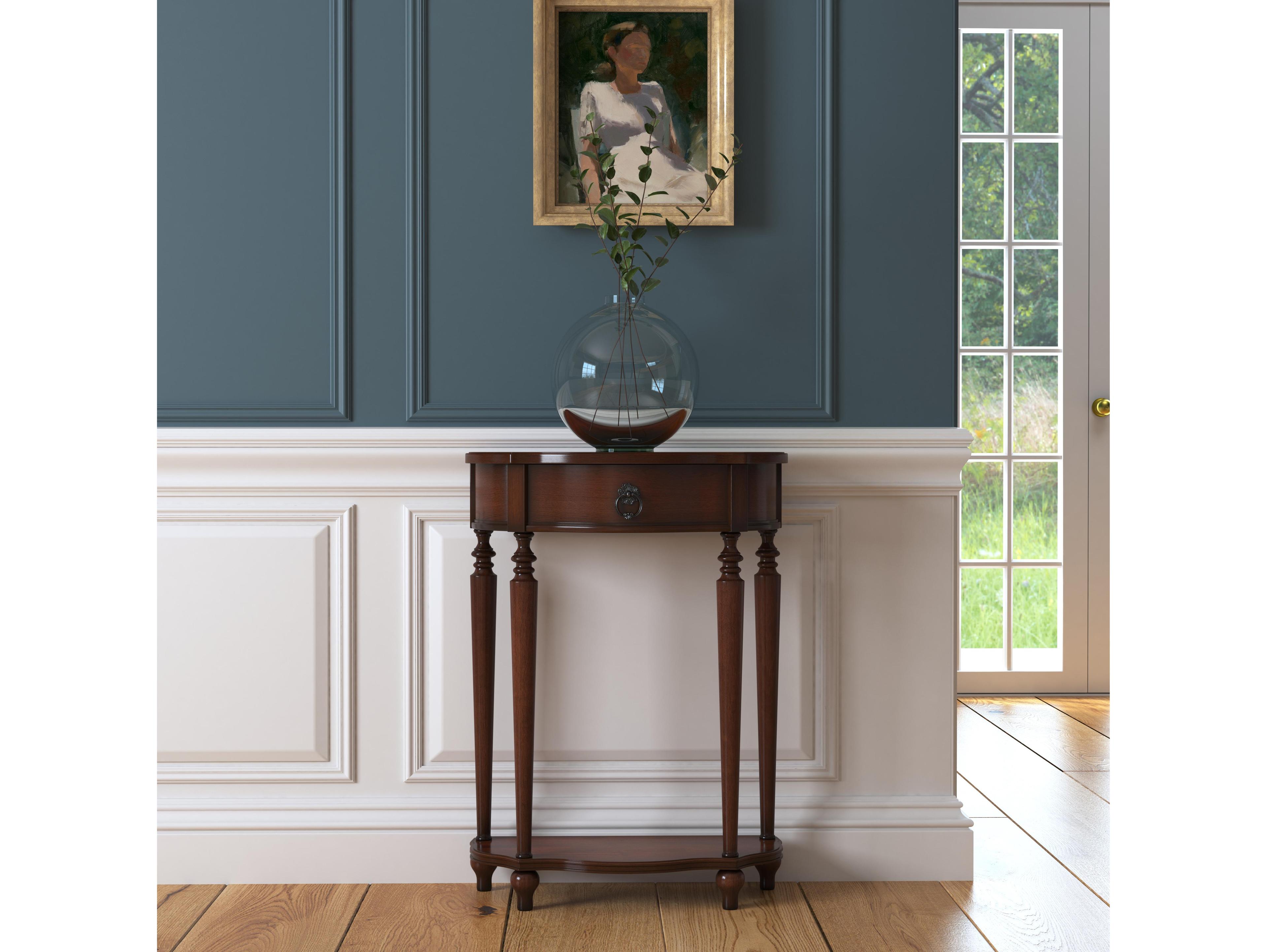 Butler Ashby Demilune Wood Antique Cherry Console Table