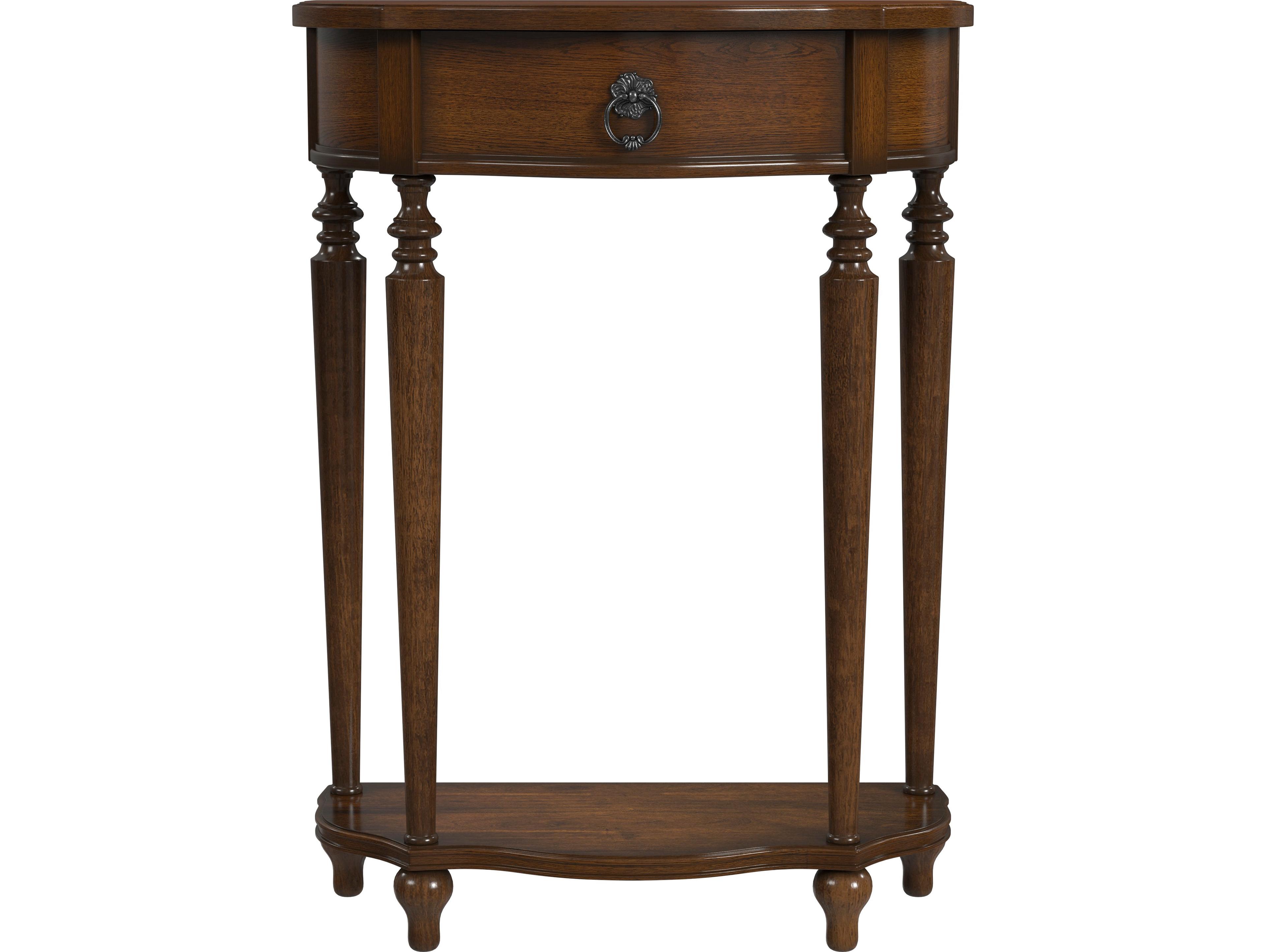 Butler Ashby Demilune Wood Antique Cherry Console Table