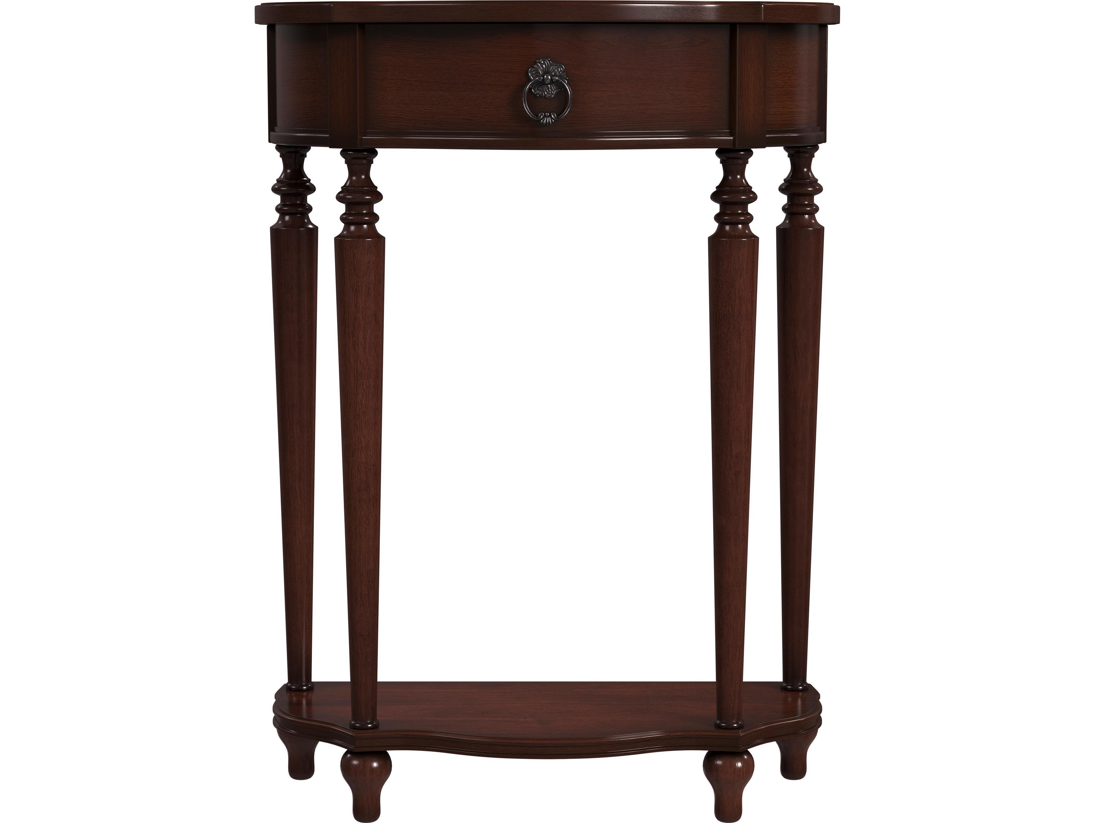 Butler Ashby Demilune Wood Cherry Console Table
