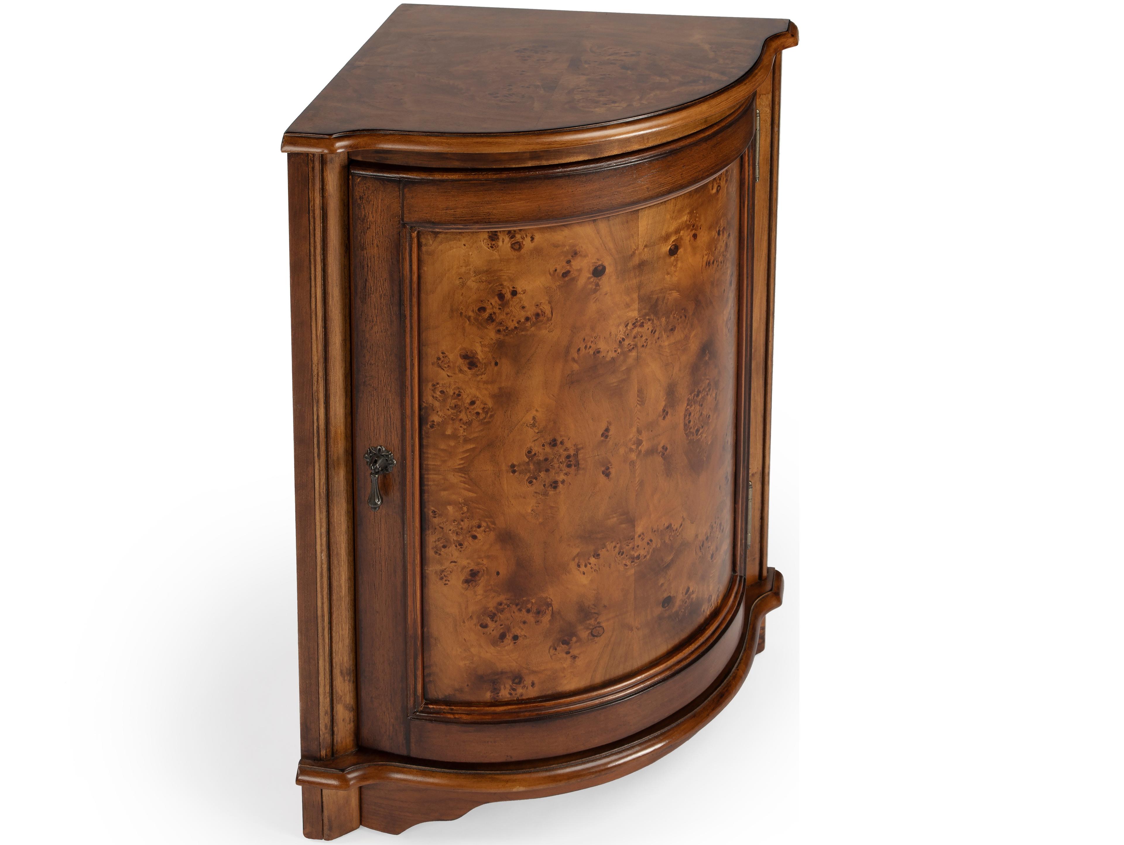Butler Durham Olive Ash Brown Rubberwood Accent Cabinet