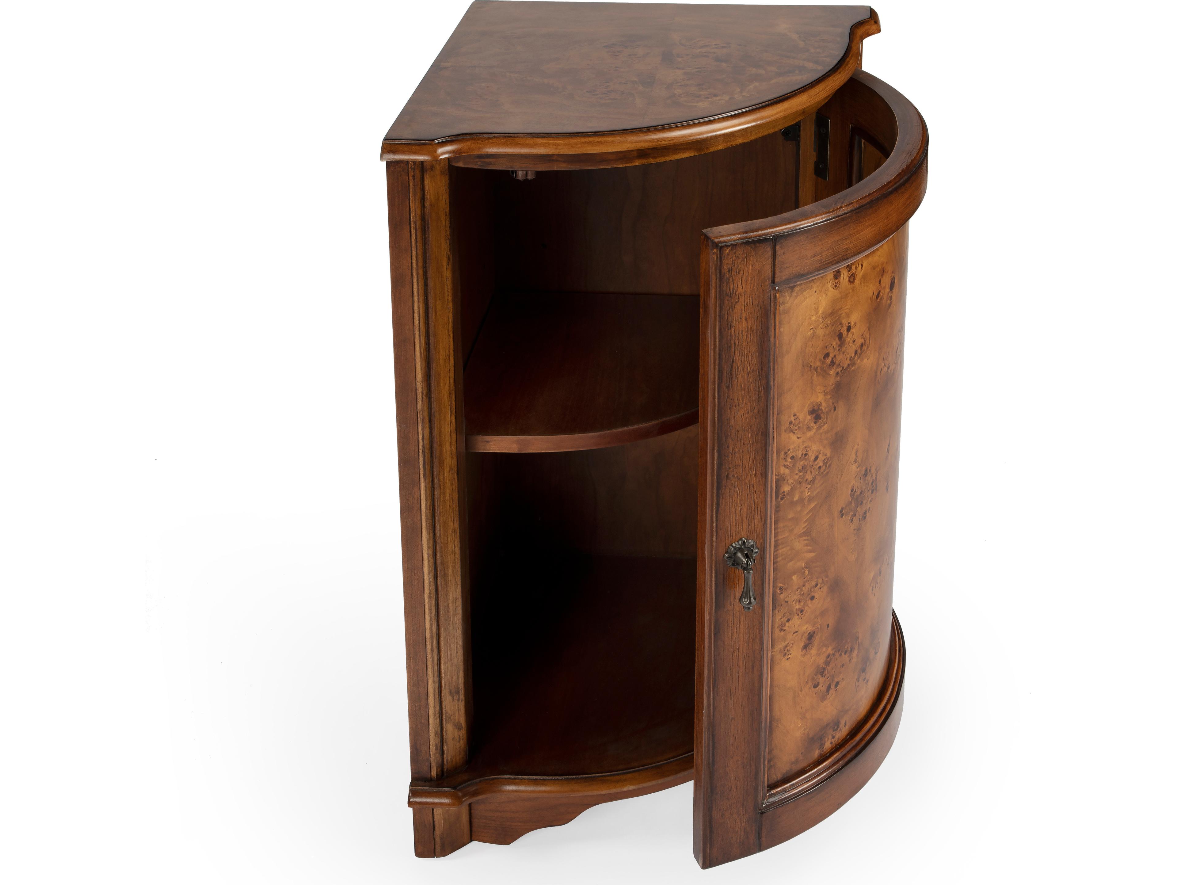 Butler Durham Olive Ash Brown Rubberwood Accent Cabinet