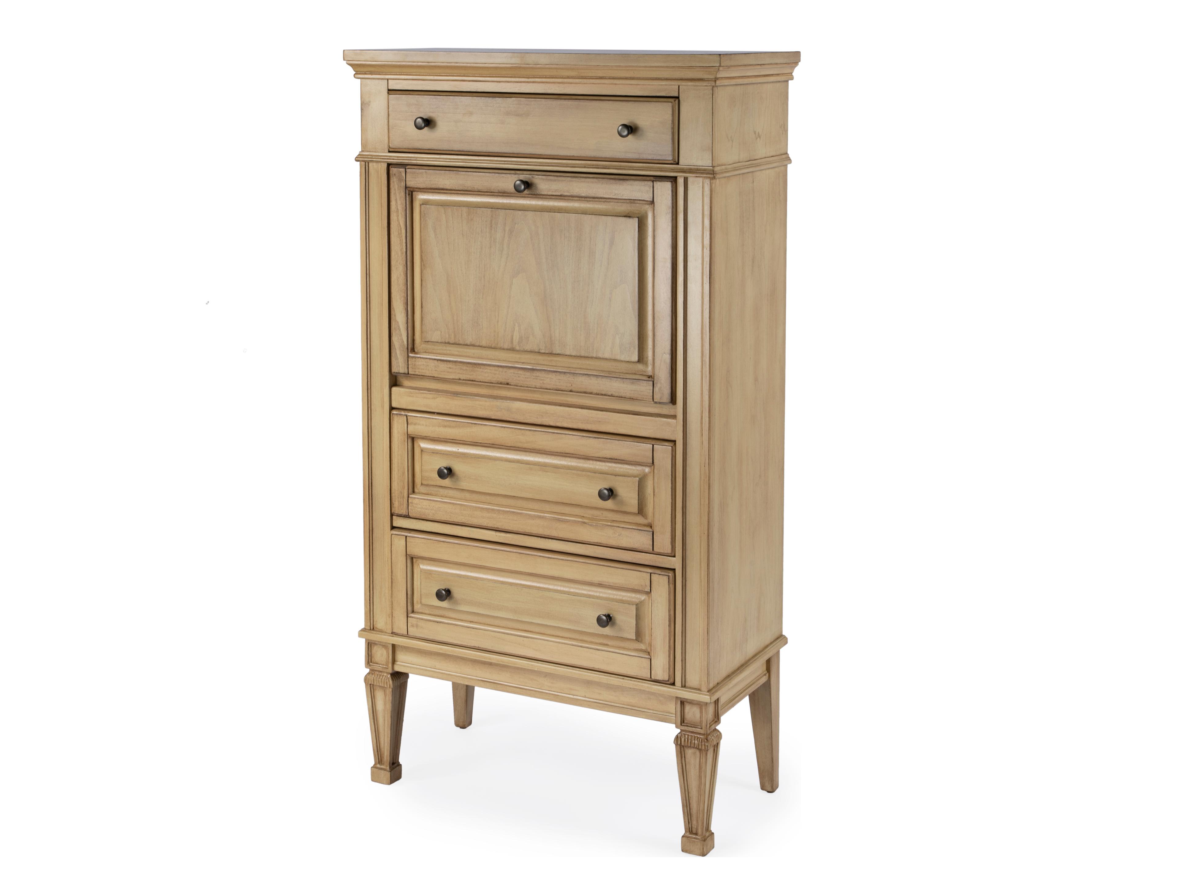 Butler Wordsworth Antique Beige Rubberwood Secretary Desk