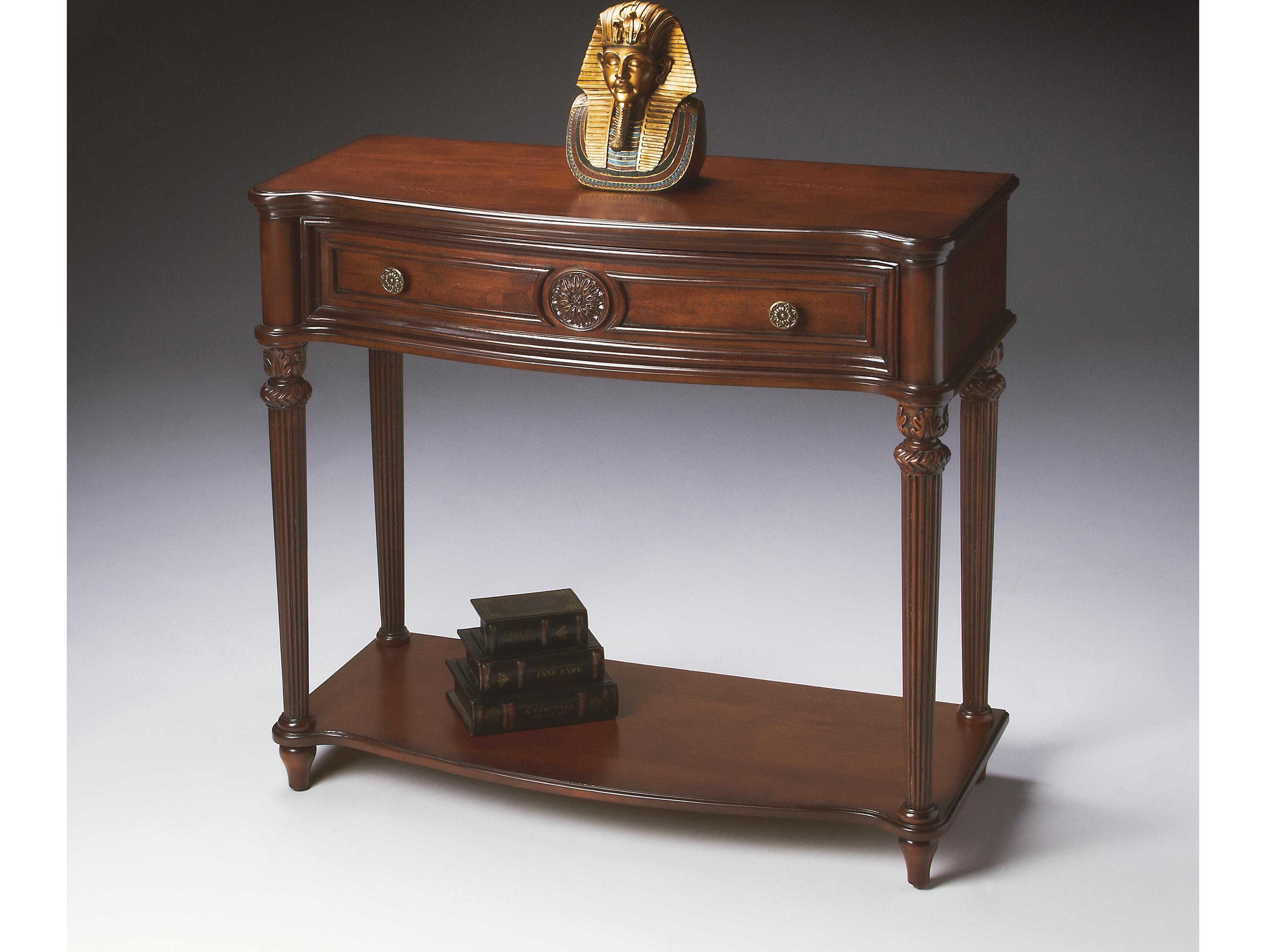 Butler Alexander Demilune Wood Cherry Console Table