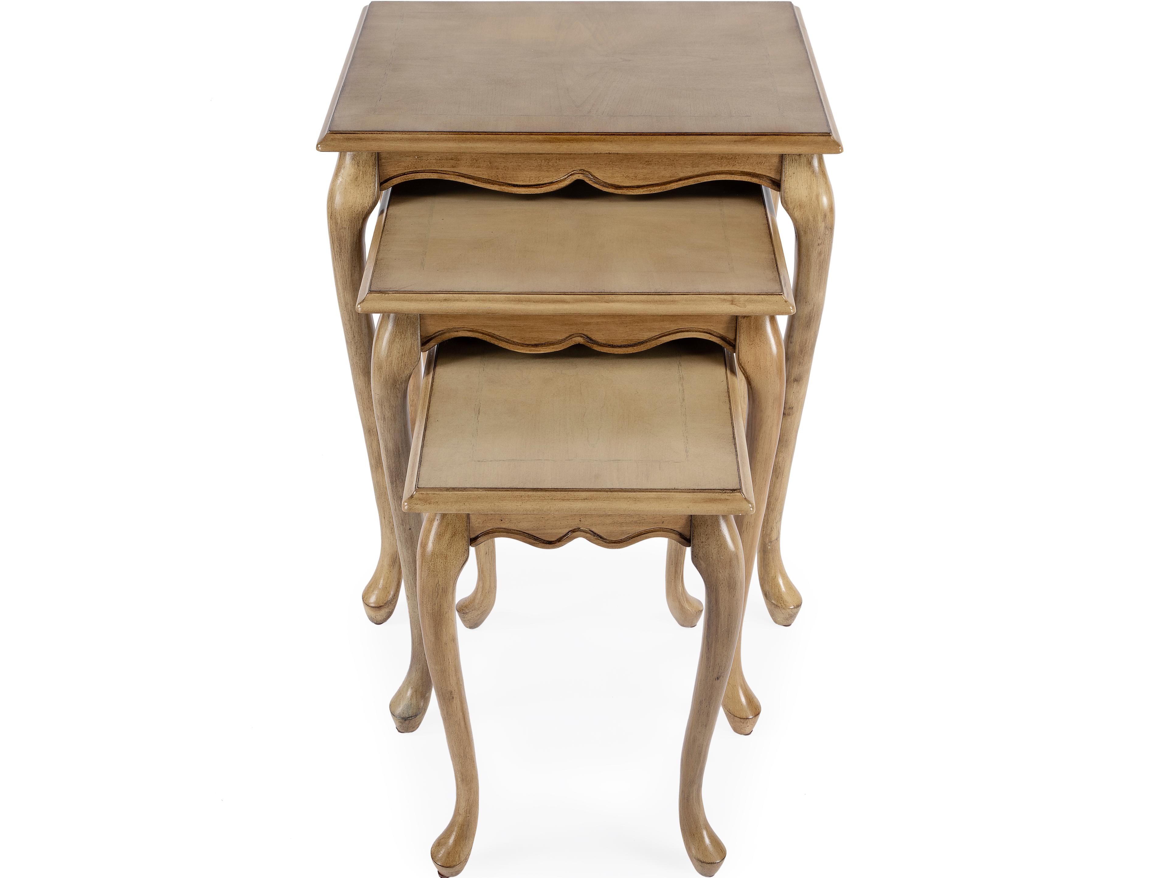 Butler Thatcher Rectangular Wood Antique Beige End Table
