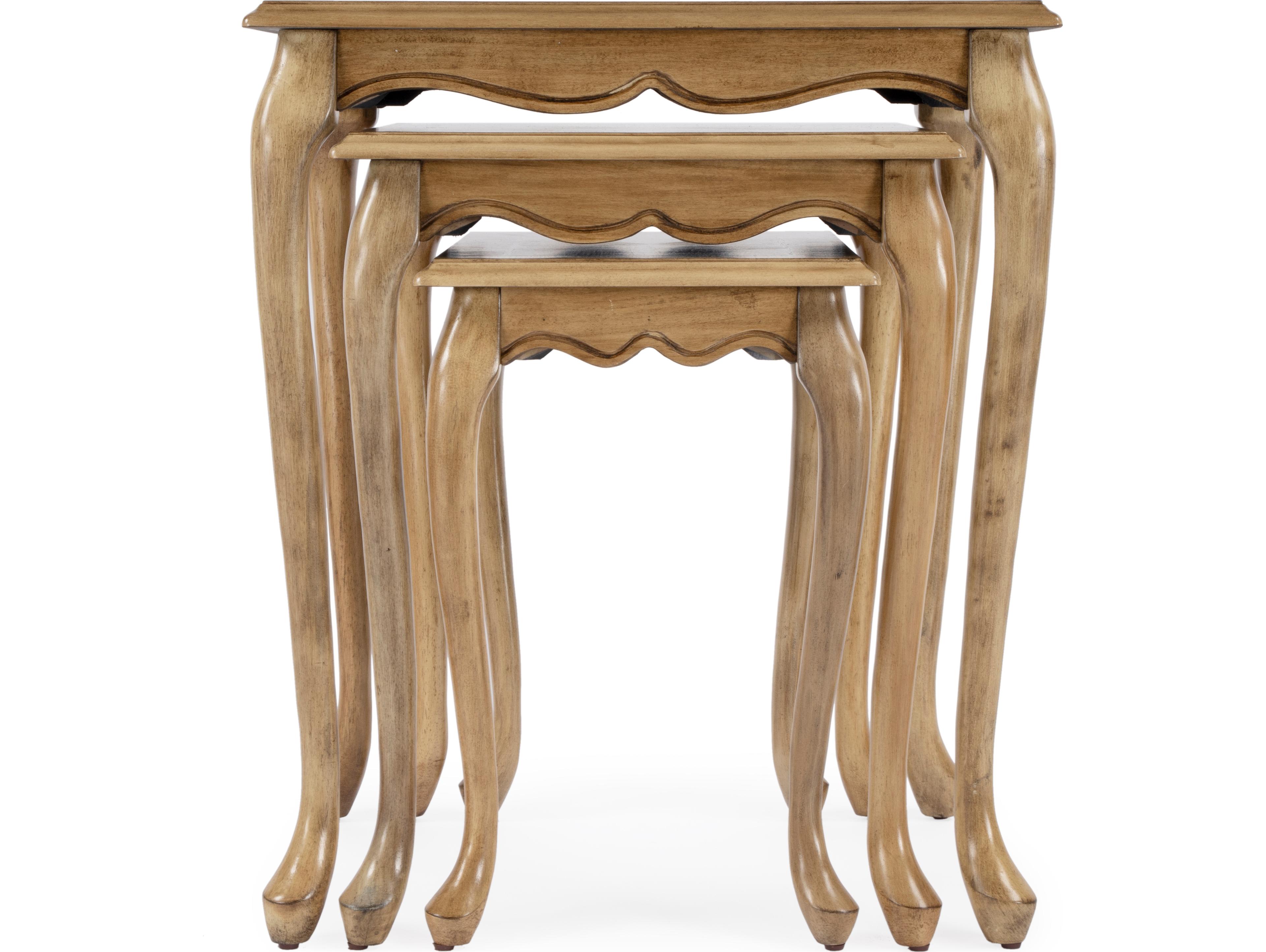 Butler Thatcher Rectangular Wood Antique Beige End Table