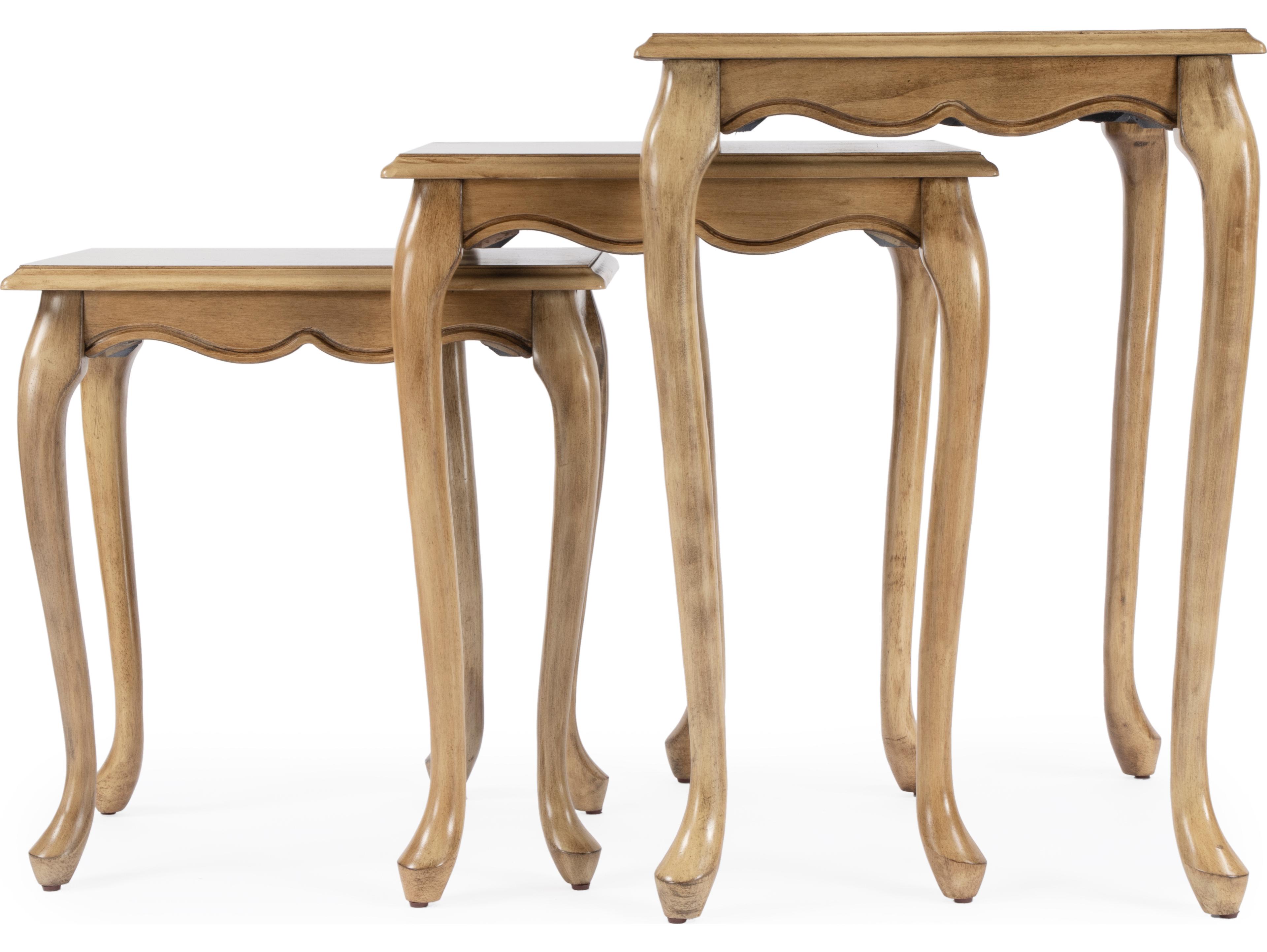 Butler Thatcher Rectangular Wood Antique Beige End Table