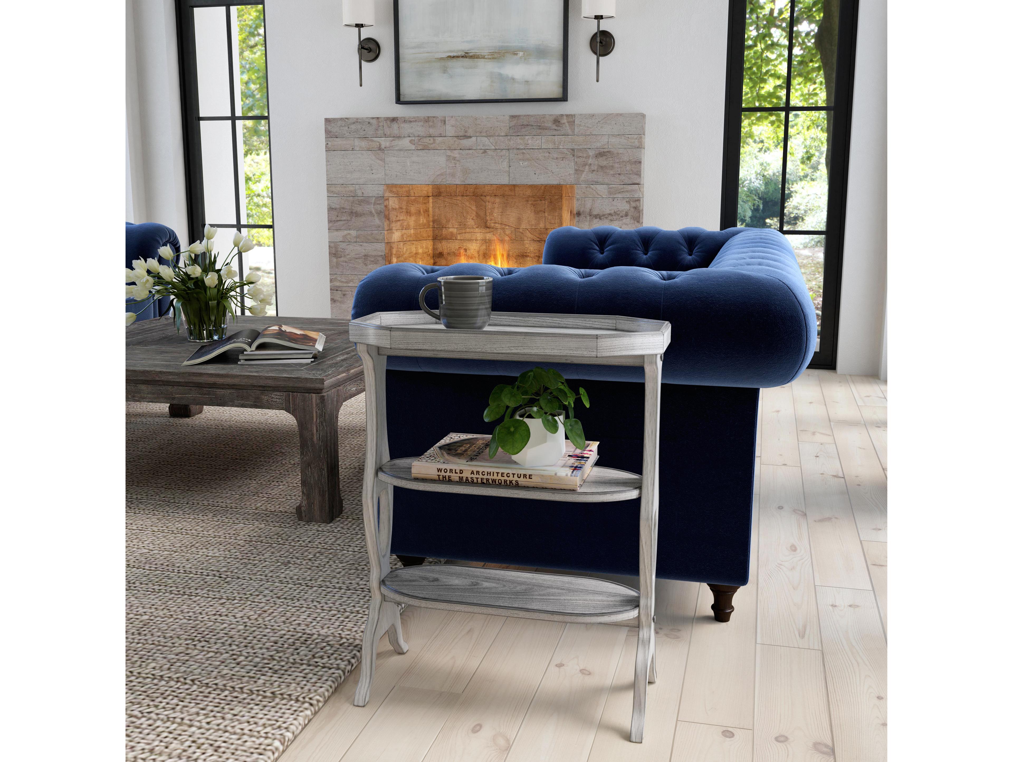 Butler Hadley Octagon Wood Powder Gray End Table