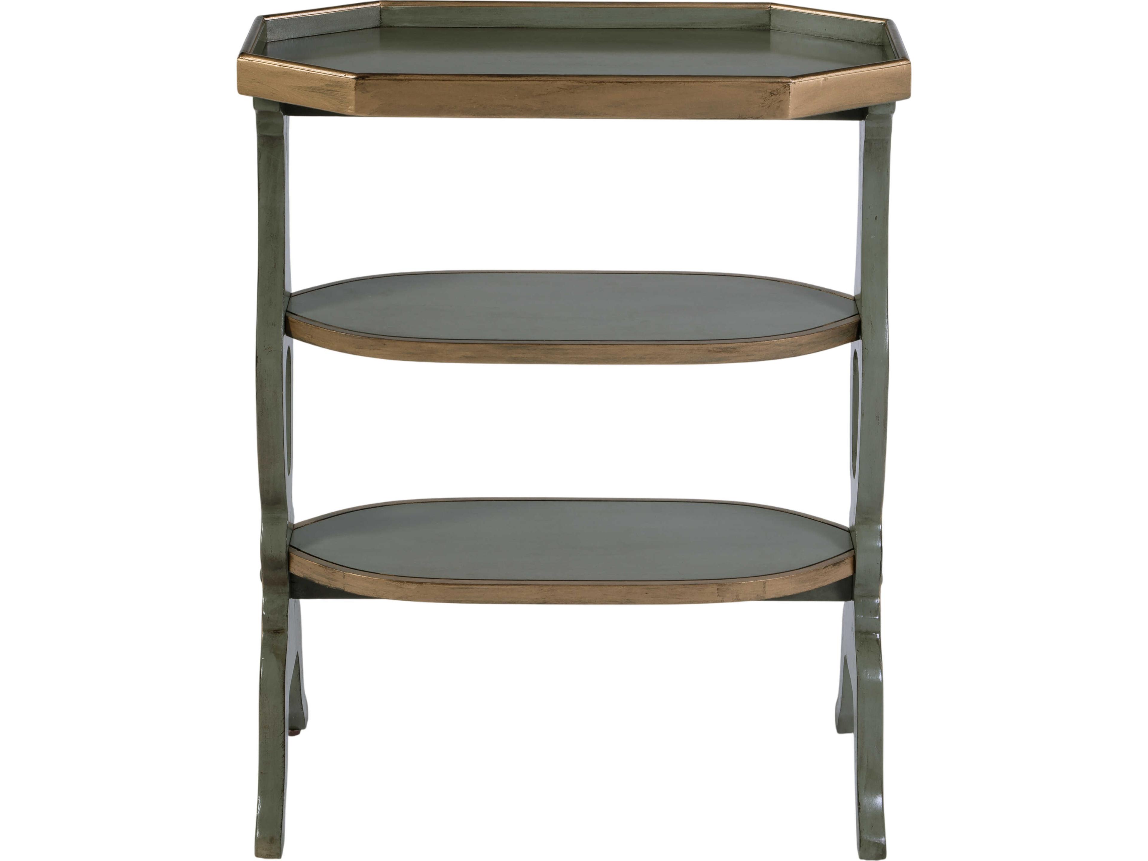 Butler Hadley Octagon Wood Pastel Sage Green End Table