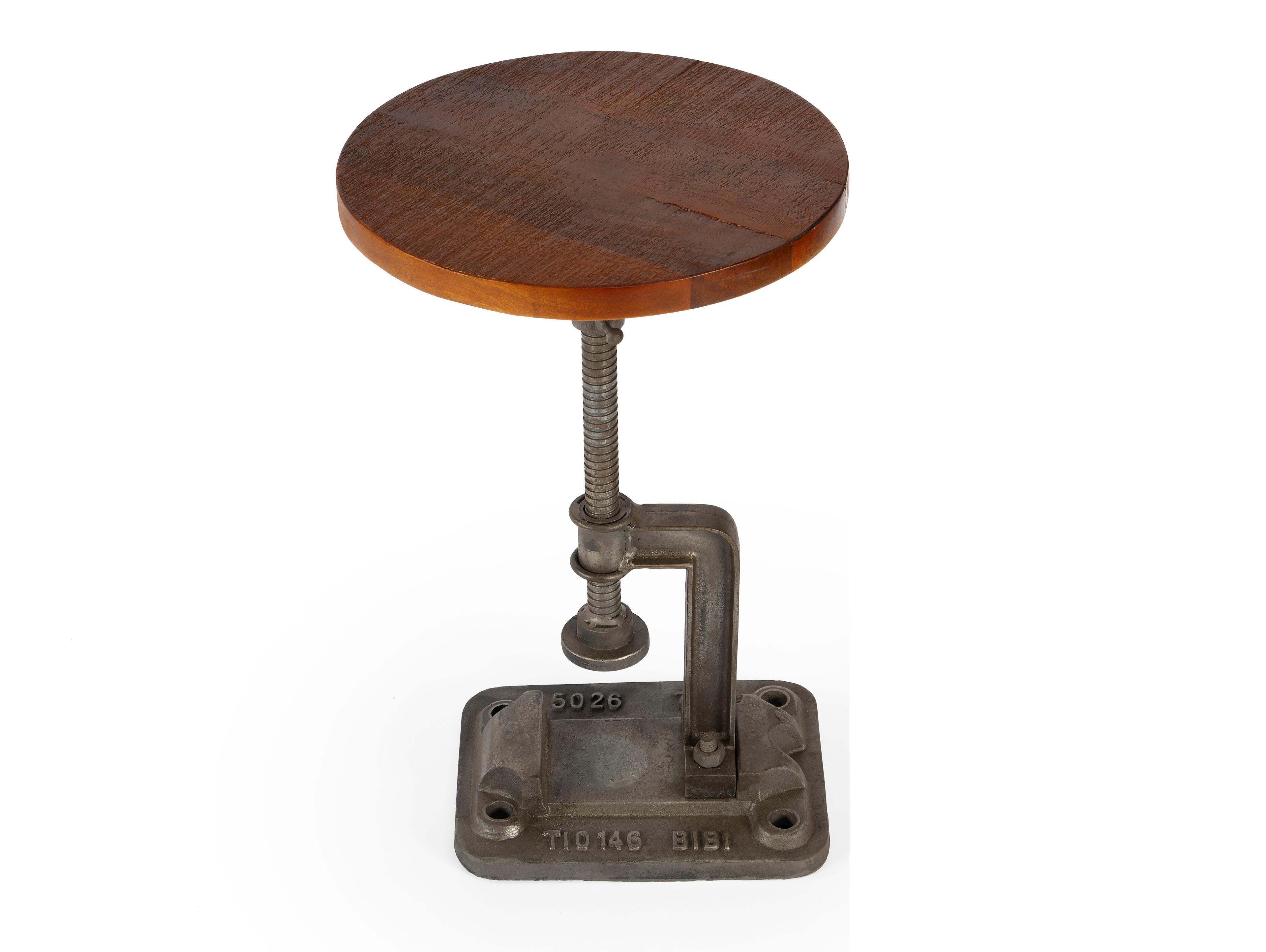 Butler Ellis Round Wood Metalworks End Table