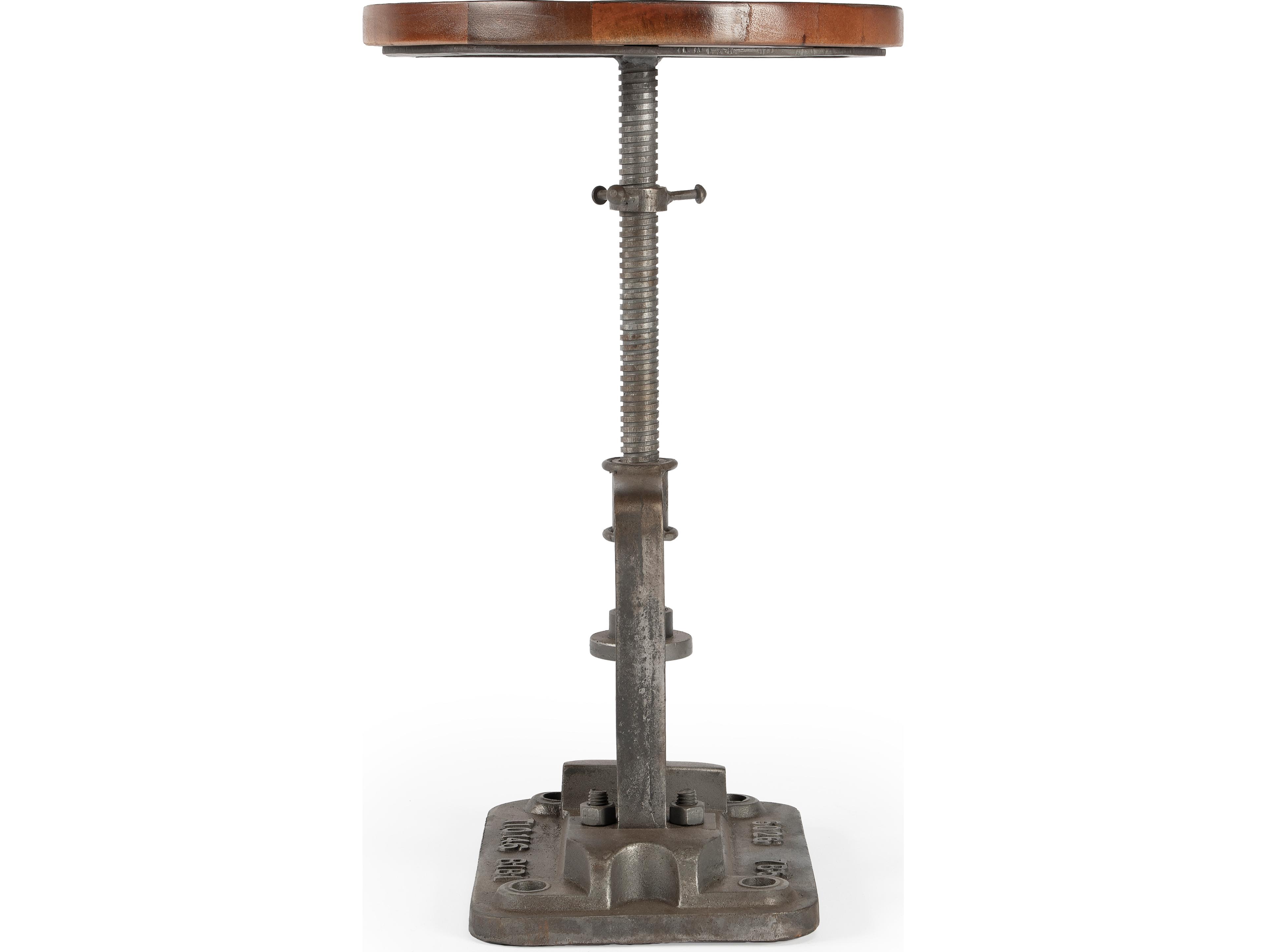 Butler Ellis Round Wood Metalworks End Table