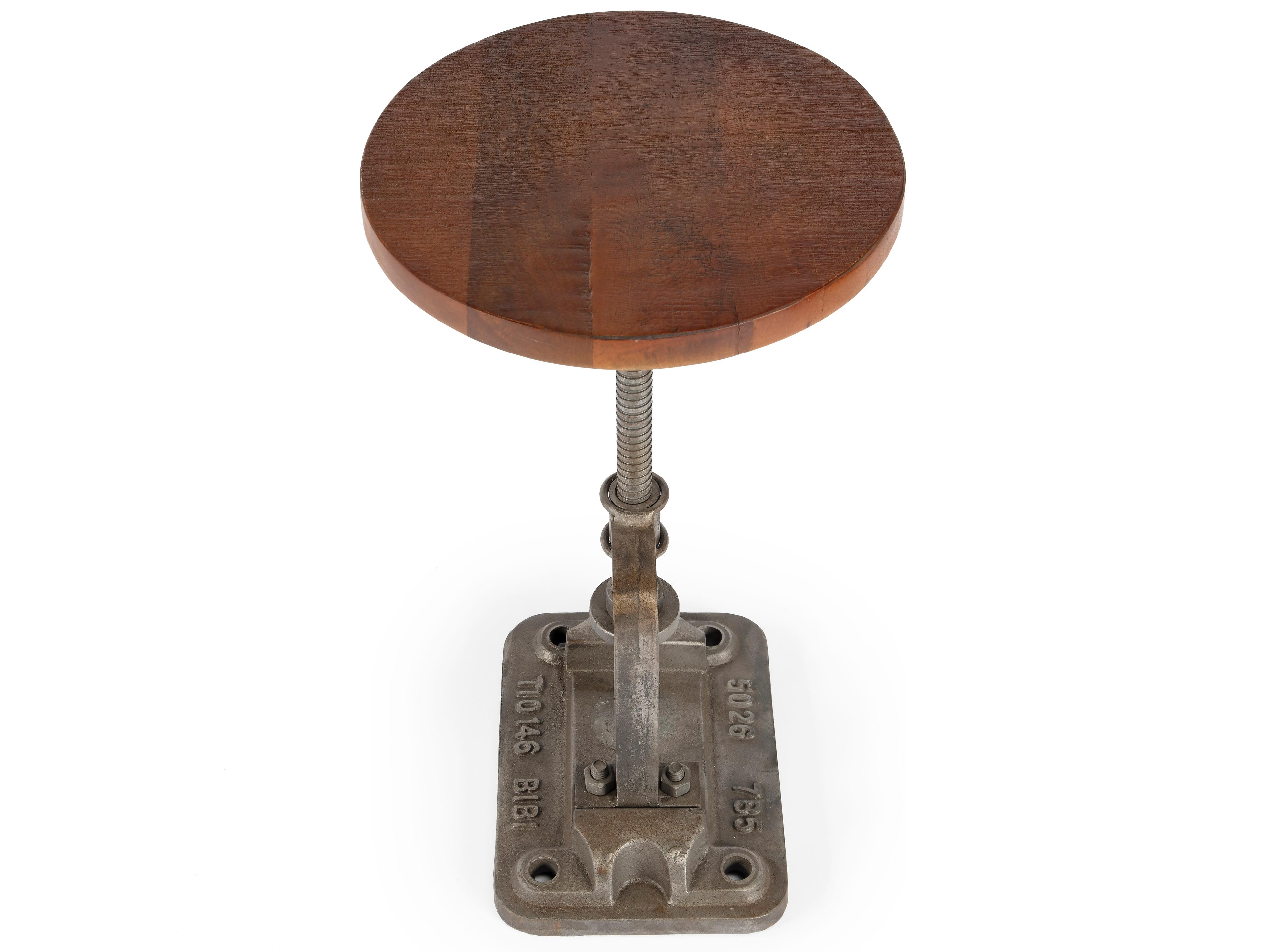 Butler Ellis Round Wood Metalworks End Table