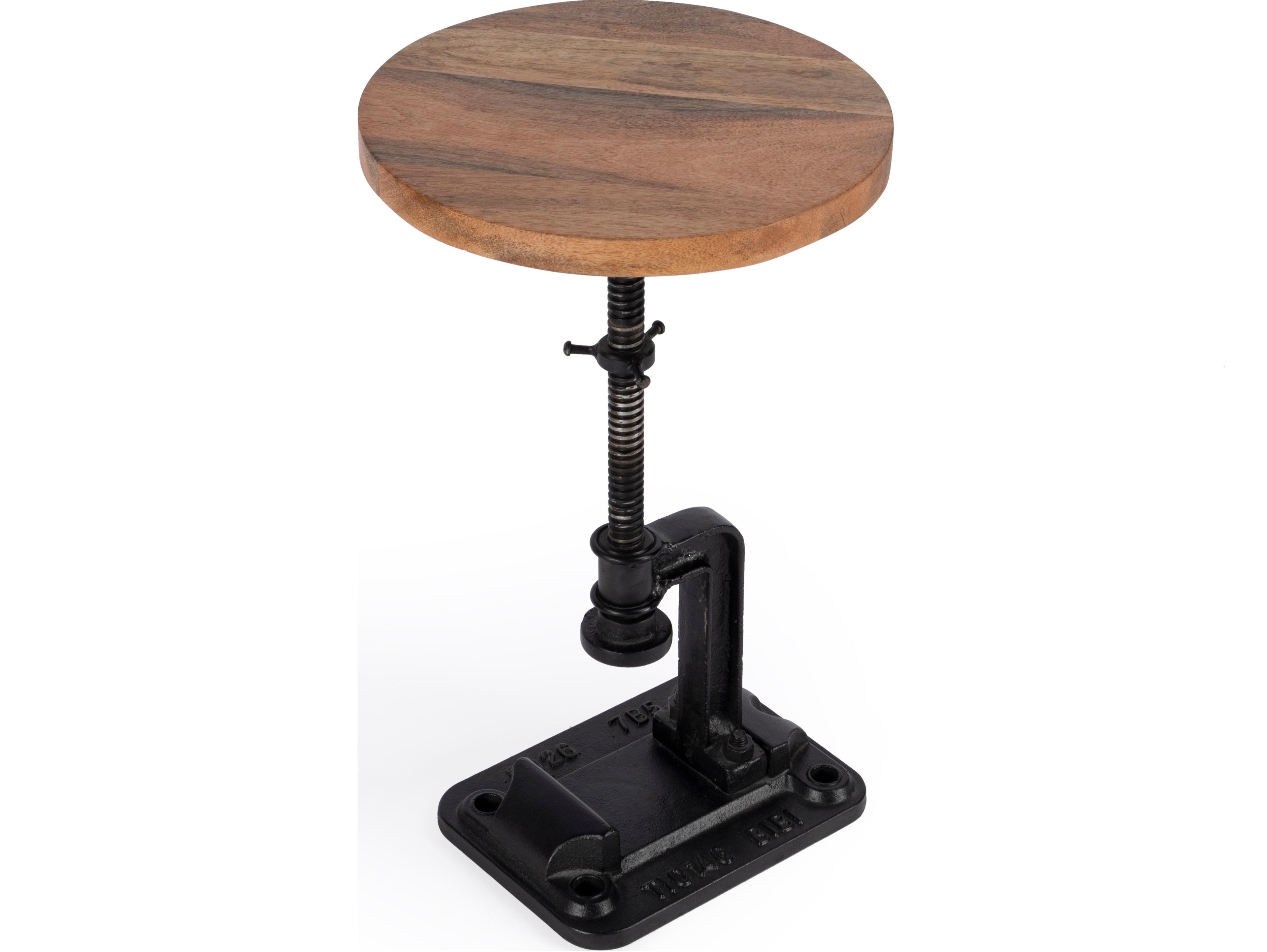 Butler Ellis Round Wood Metalworks End Table