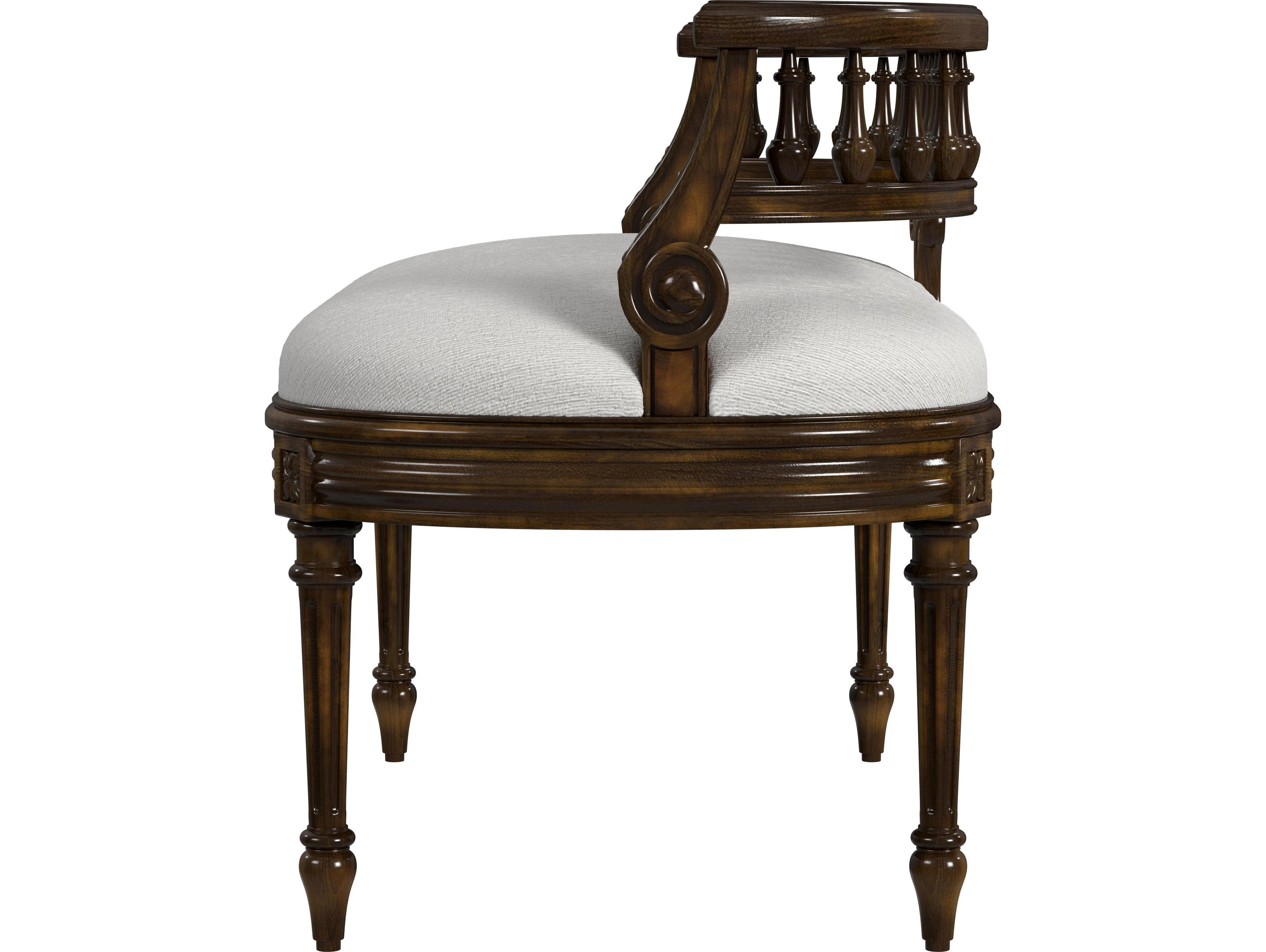 Butler Hathaway Antique Cherry Brown Upholstered Accent Bench