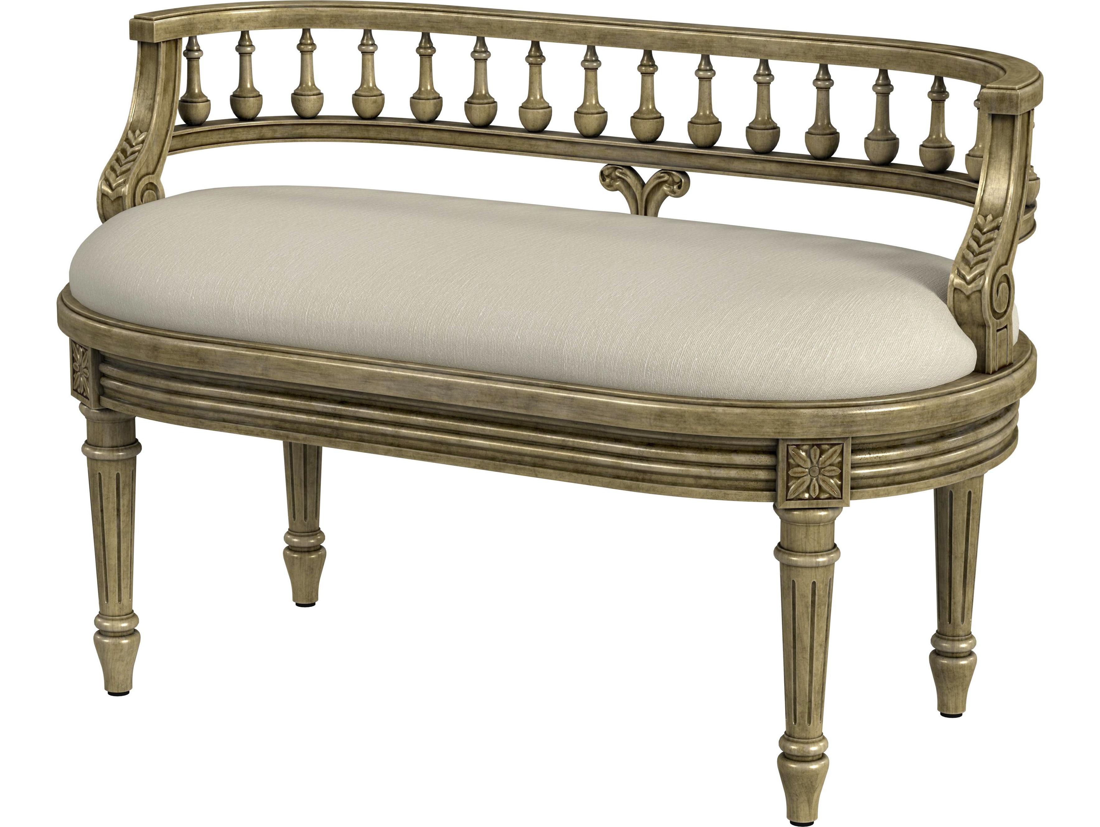 Butler Hathaway Antique Beige Upholstered Accent Bench