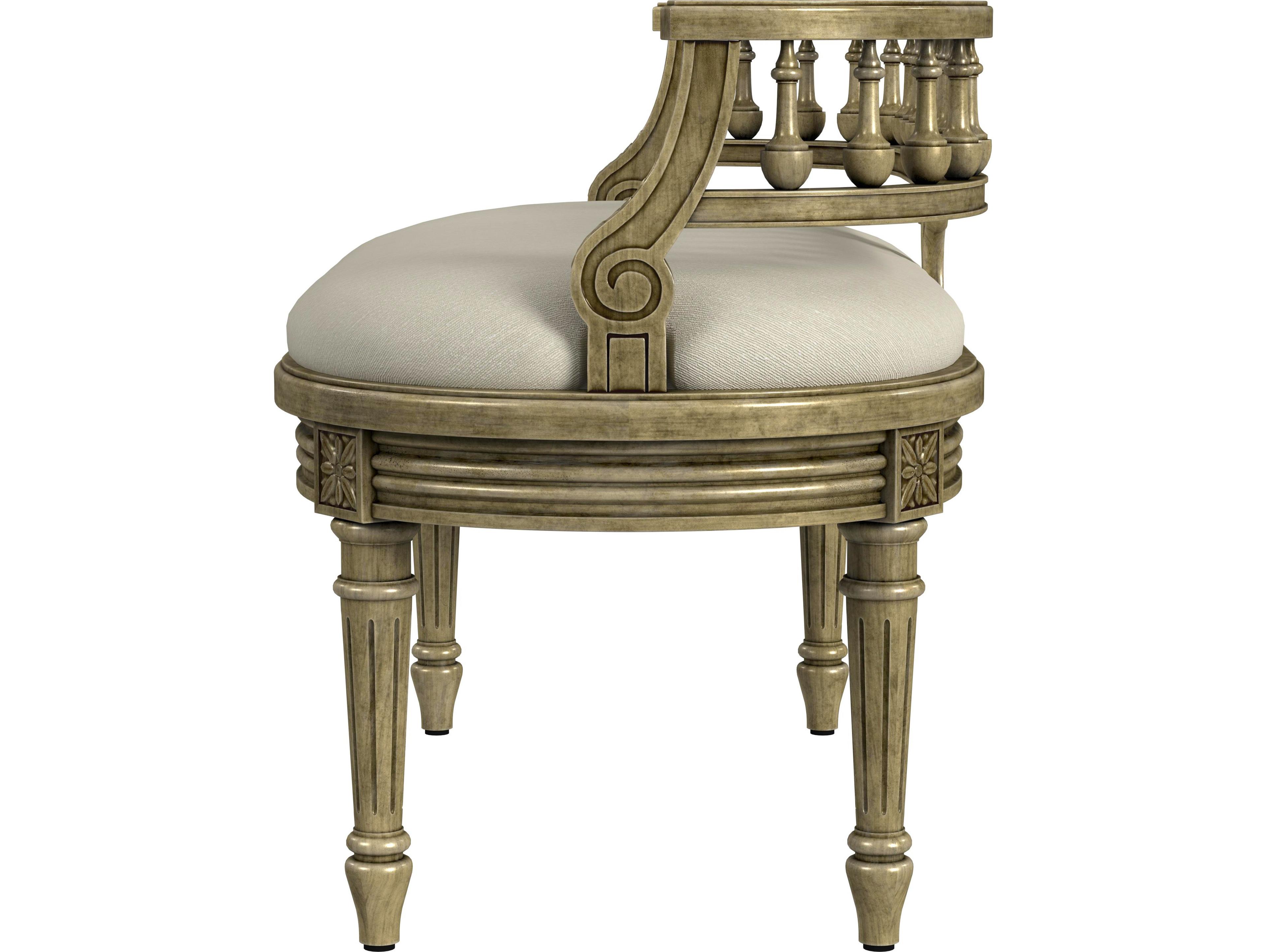 Butler Hathaway Antique Beige Upholstered Accent Bench