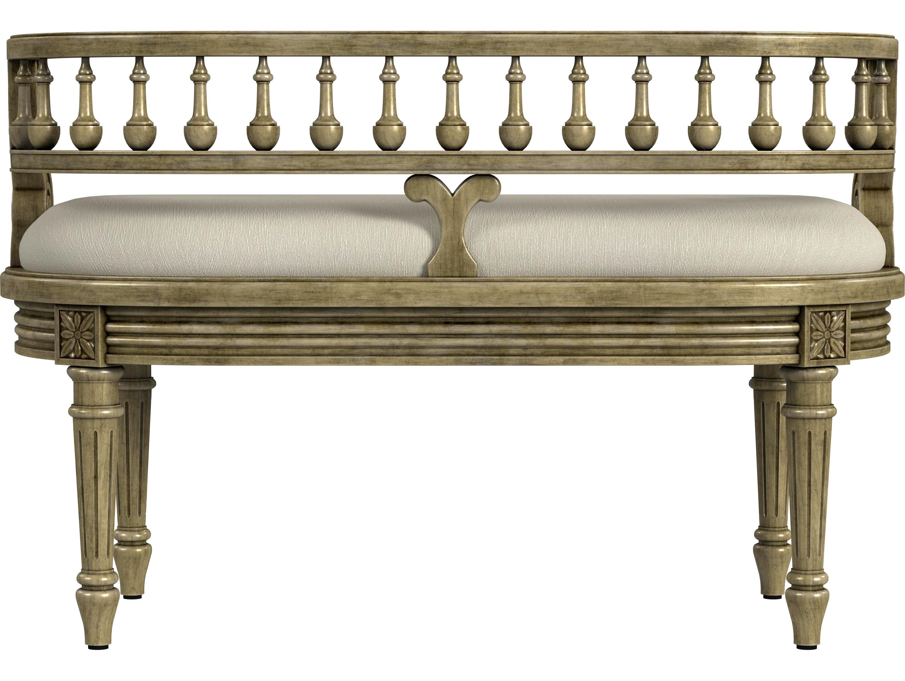 Butler Hathaway Antique Beige Upholstered Accent Bench