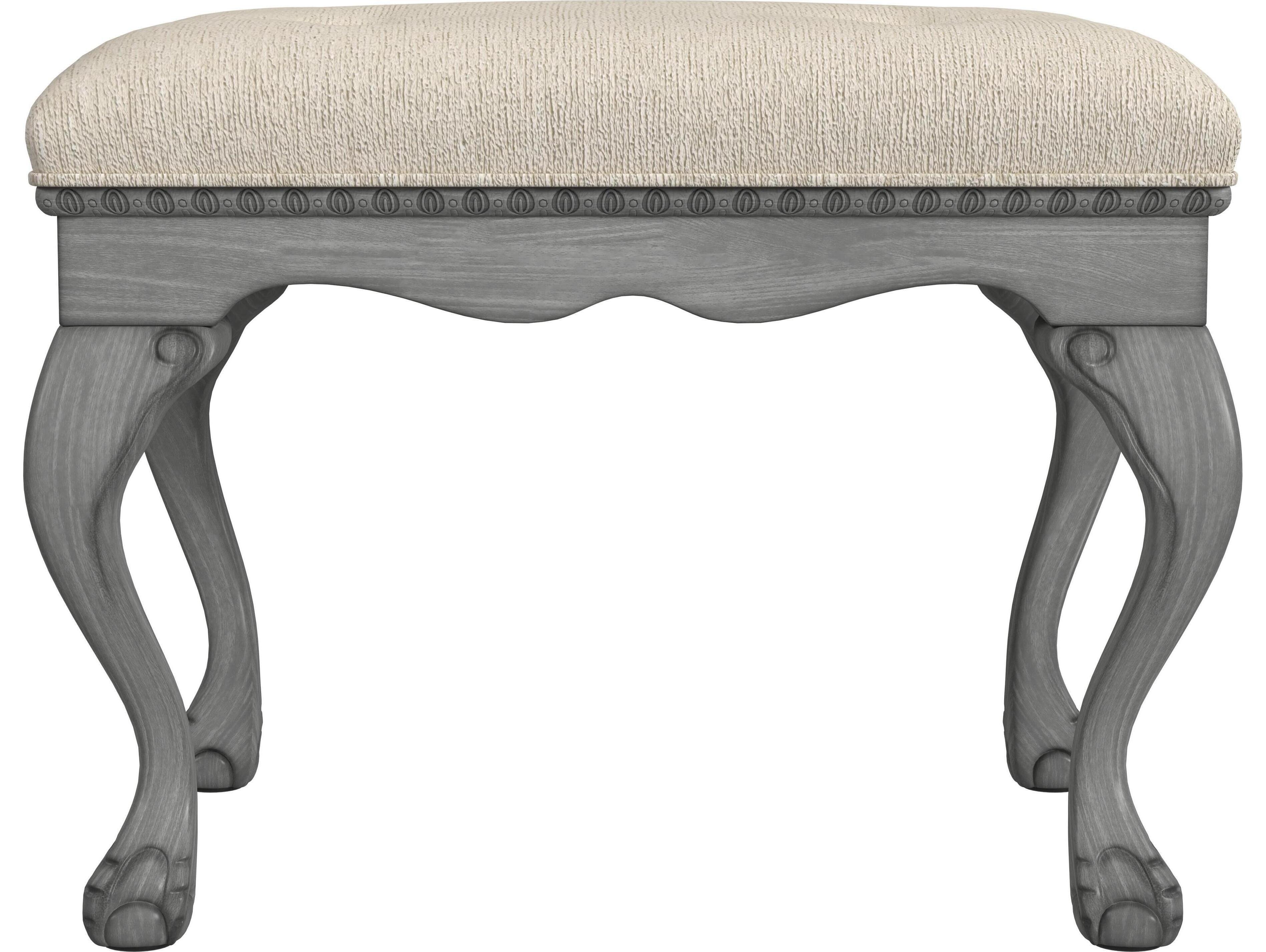 Butler Ashford Powder Gray Upholstered Vanity Stool